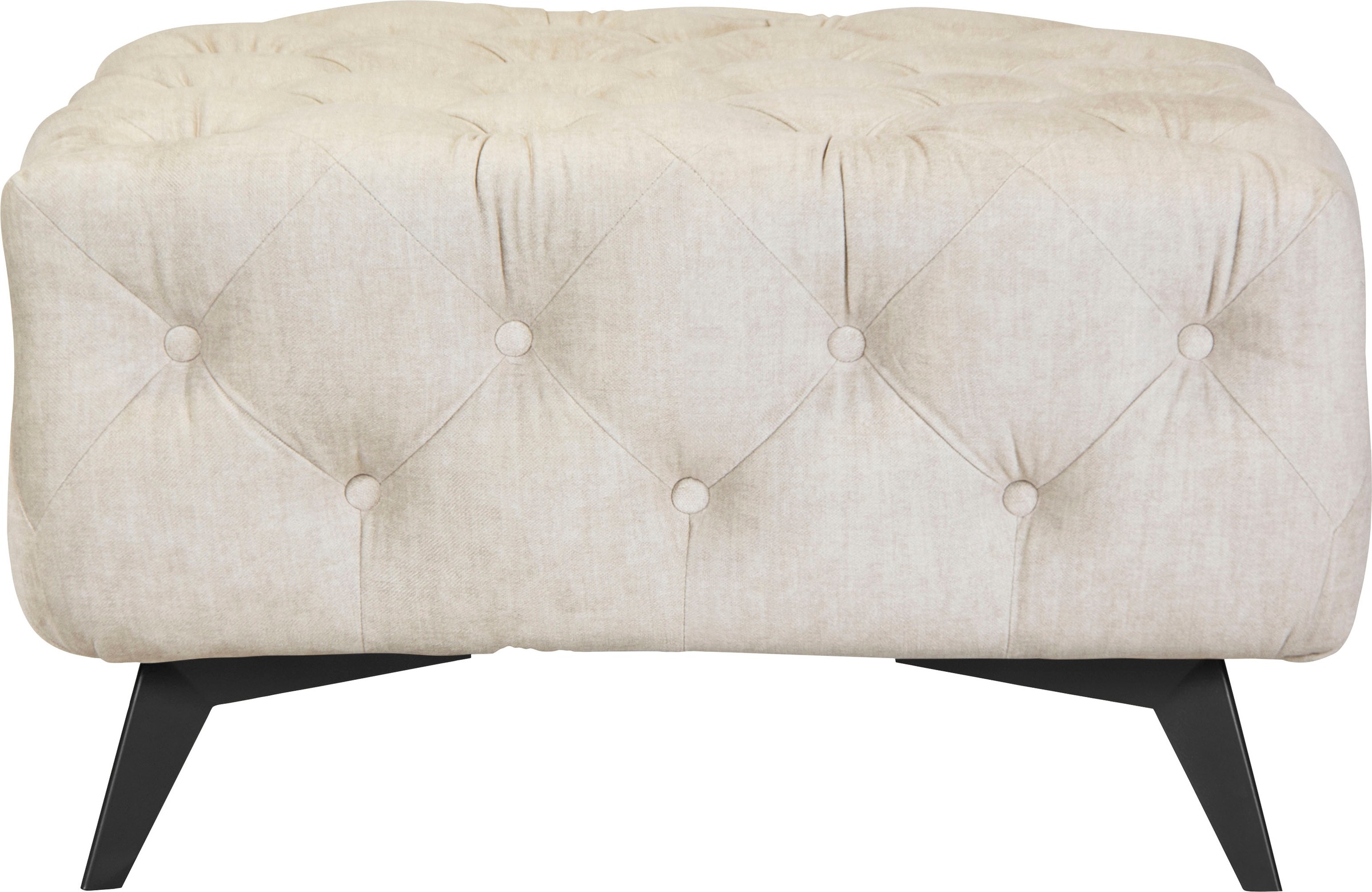 Thumbnail - Home affaire Polsterhocker "Glynis" aufwändige Knopfheftung, moderne Chesterfield Optik, Fußfarbe wählbar