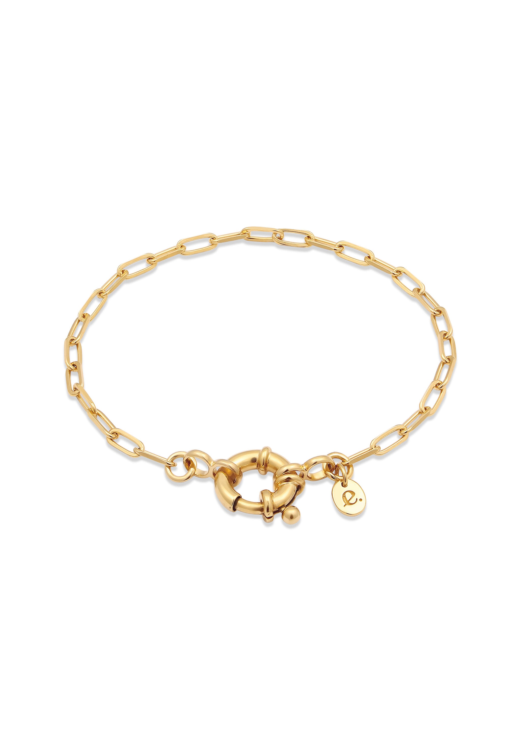 ELLI PREMIUM Damen Armkette "Armband Gliederkette Federring Modern 925 Sterling Silber", 17, Silber 925 (Sterlingsilber), gold, Silber 925