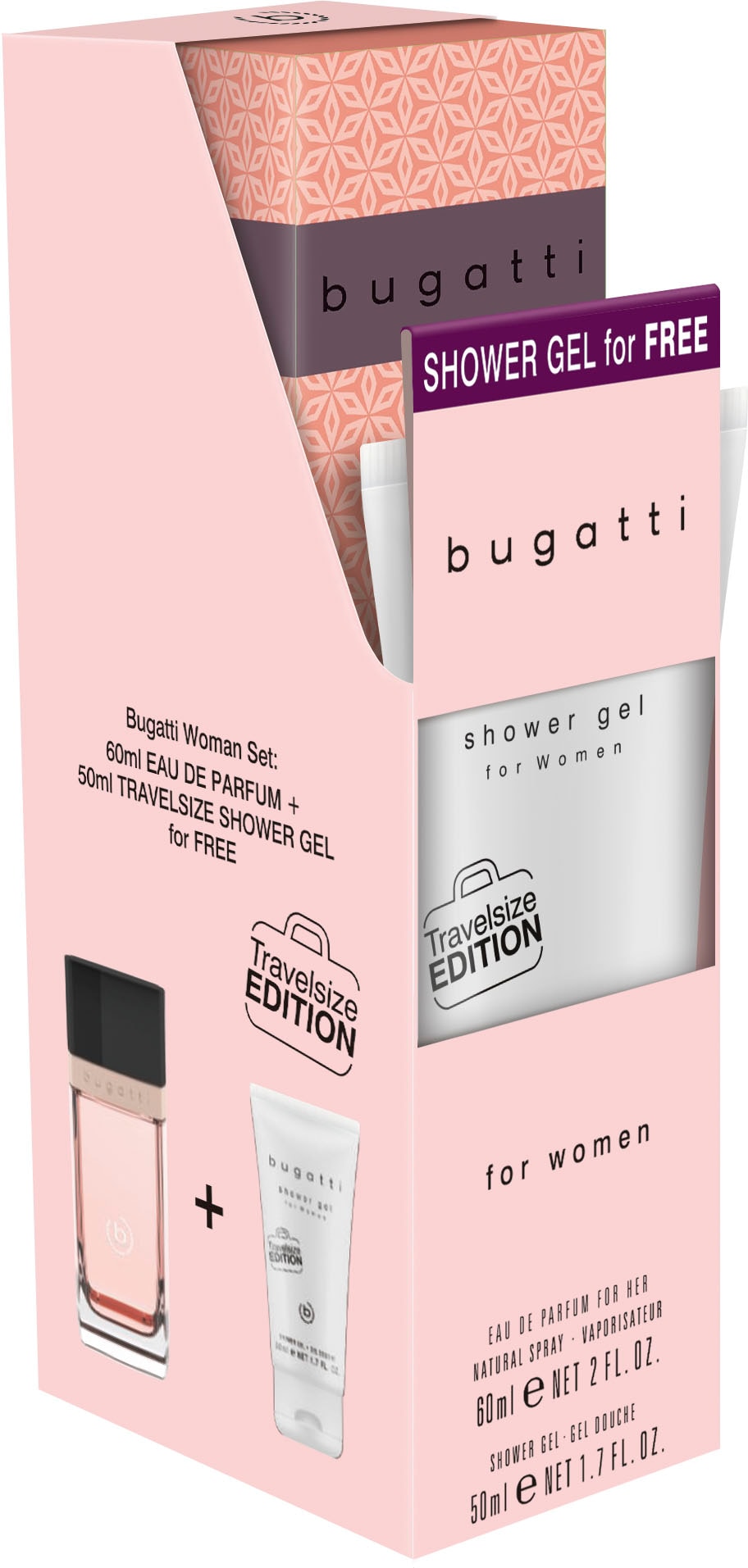 bugatti Eau de Parfum »bugatti Eleganza EdP 60 ml + (gratis) Duschgel 50 ml Bundle«, (2 tlg.)