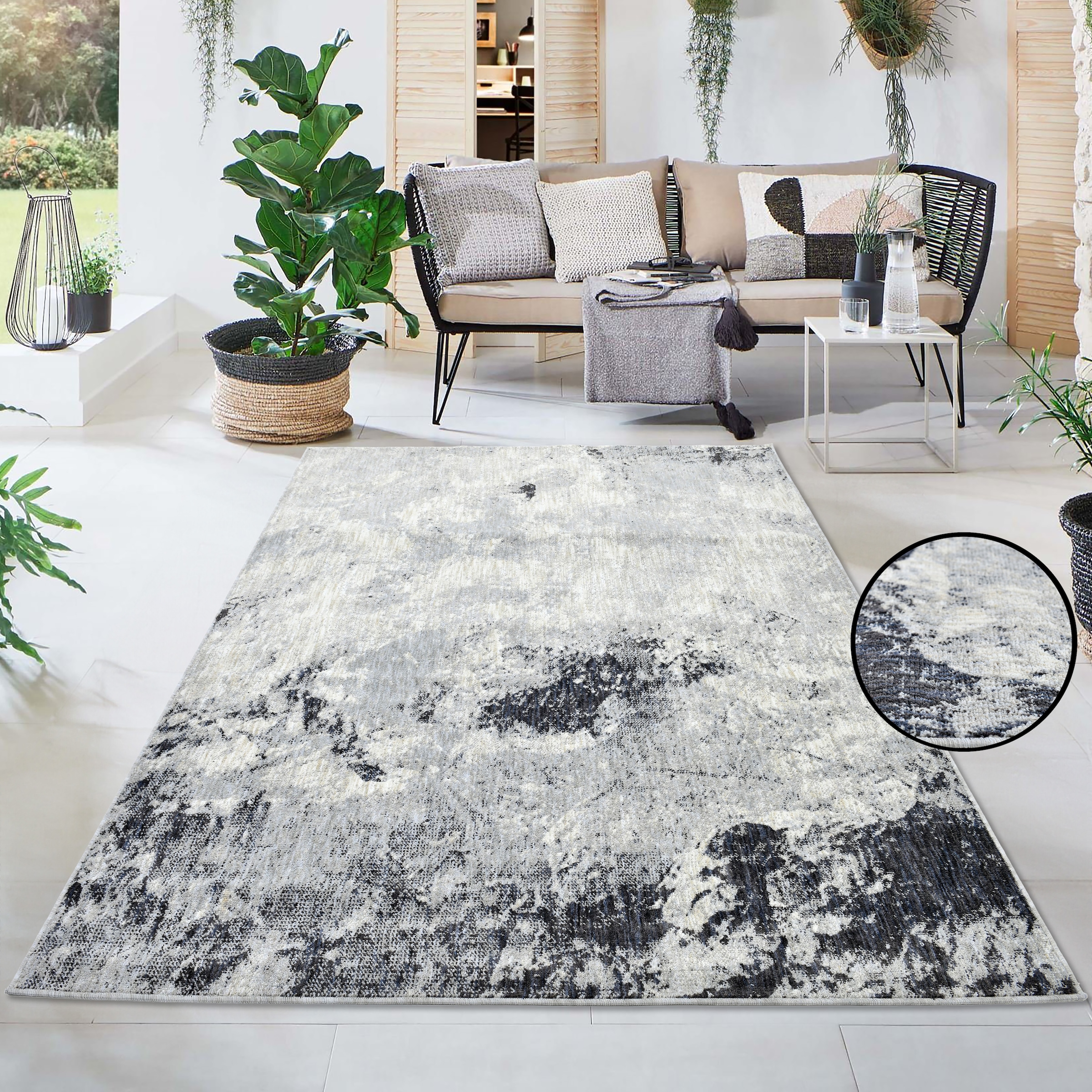 my home Teppich "Anabella" rechteckig 7 mm Höhe im Vintage-Look, waschbar, günstig online kaufen