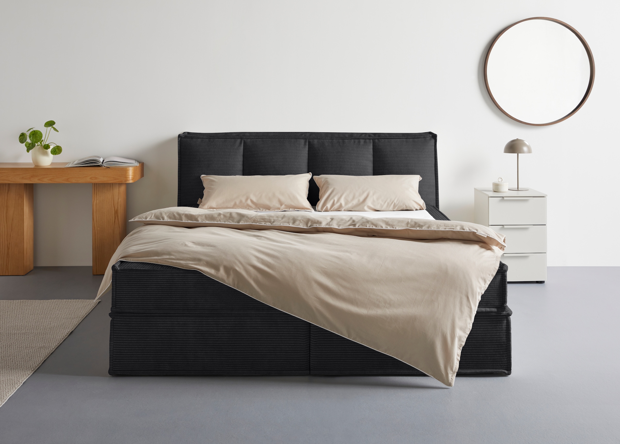 LeGer Home by Lena Gercke 1100000002199 "Addyson" Härtegrade H2, H3 und H4 wählbar, Boxspringbett inkl. Topper, 2 Matratzen