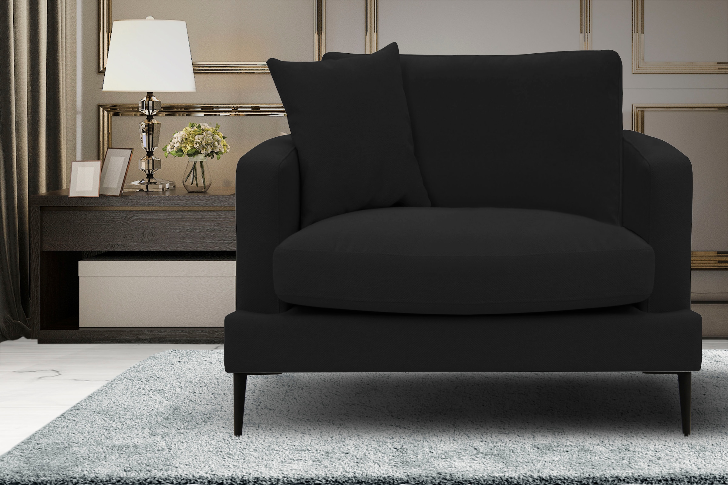 Leonique Sessel "Cozy Loungesessel, Designersessel, Maße B/T/H: 91/97/80 cm günstig online kaufen