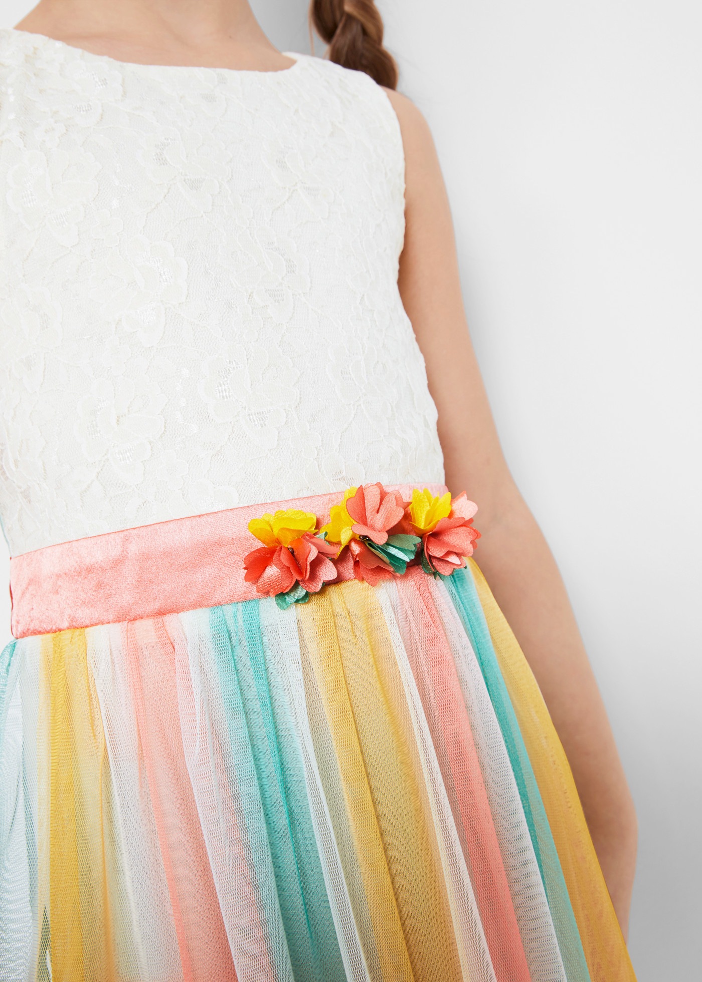 bonprix Midikleid festlicher Stil, Spitzenoberteil, mit Binde-Schleife am Rücken