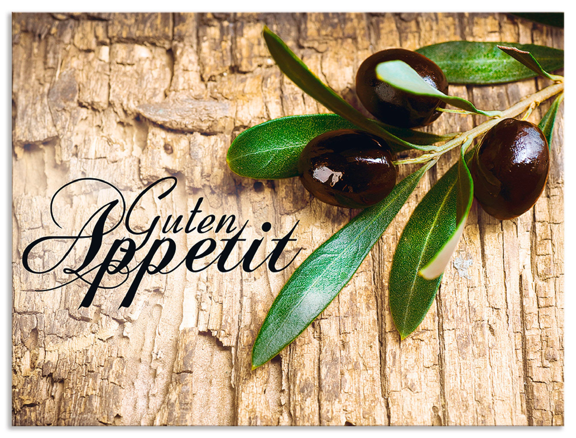 Artland Küchenrückwand »Oliven Guten Appetit«, (1 tlg.), Alu Spritzschutz mit Klebeband, einfache Montage