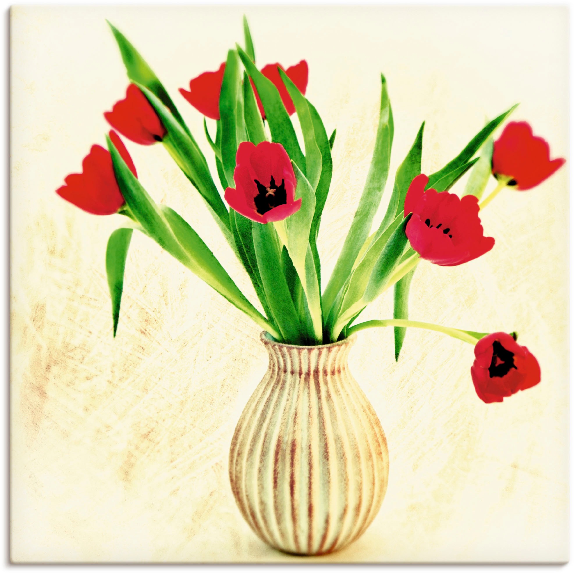 Artland Leinwandbild "Rote Tulpen", Blumen, (1 St.), auf Keilrahmen gespannt