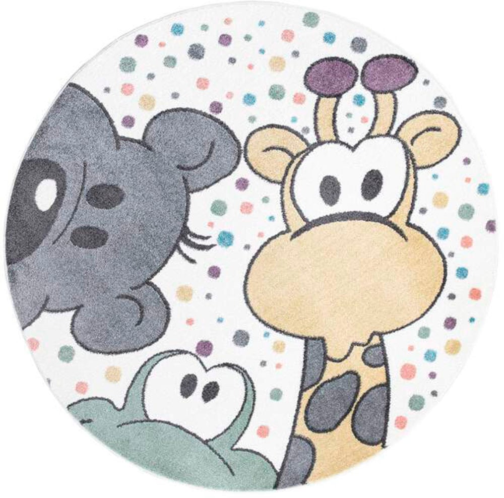 Carpet City Kinderteppich »ANIME913«, rund, 11 mm Höhe, Kinderzimmer Teppich Modern mit lustigen Cartoon-Figuren, Multi