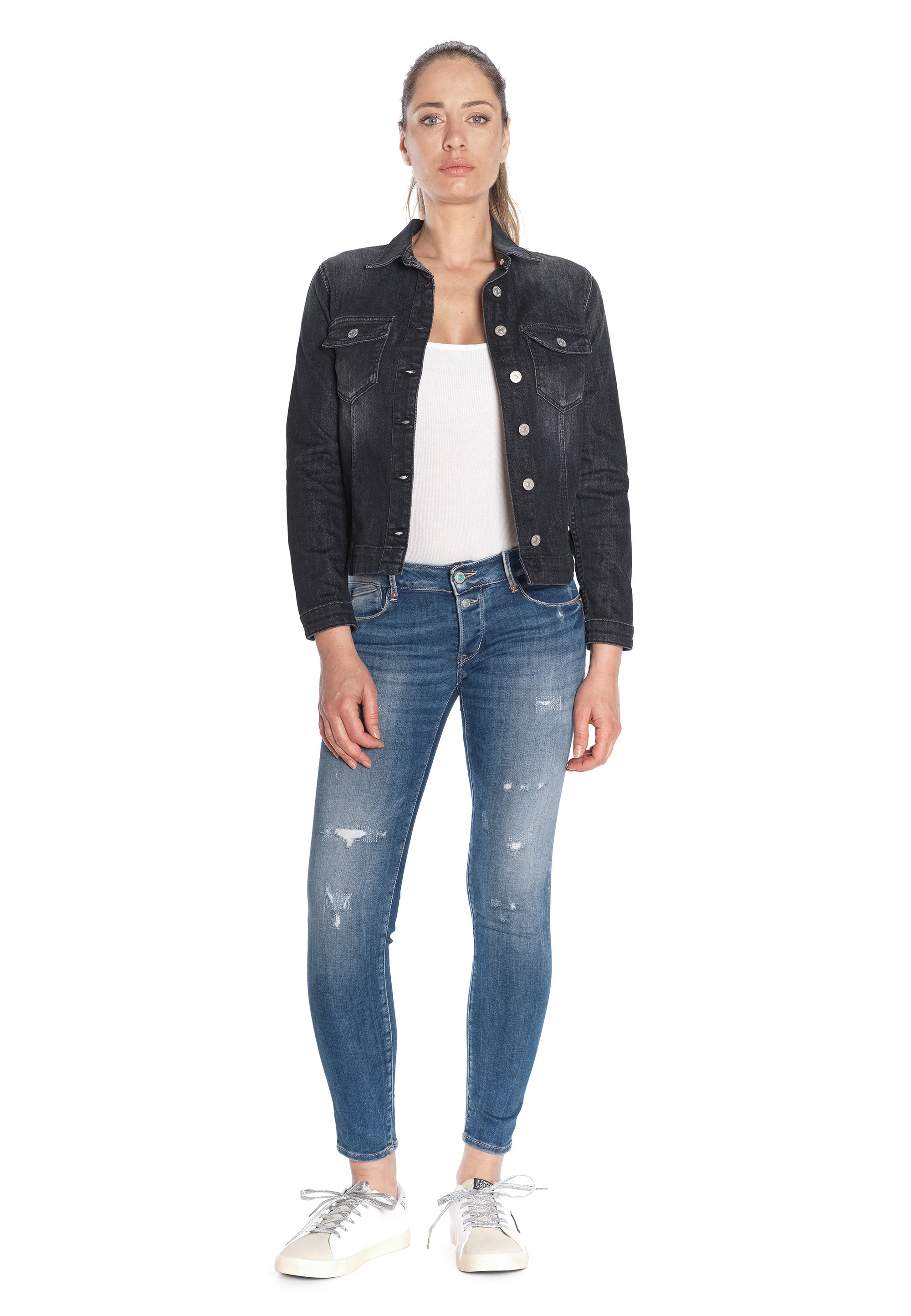 Le Temps Des Cerises Bequeme Jeans "PULPC", in tollem Used-Look