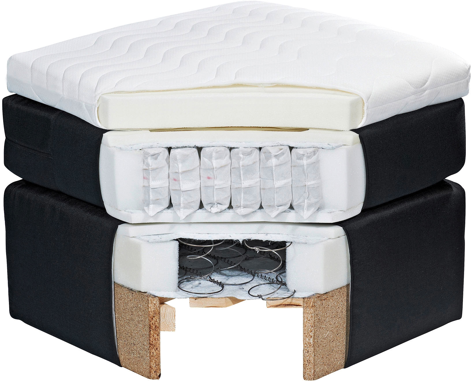 ED EXCITING DESIGN Boxspringbett »Elkford, Familienbett in der Größe 240x200cm«