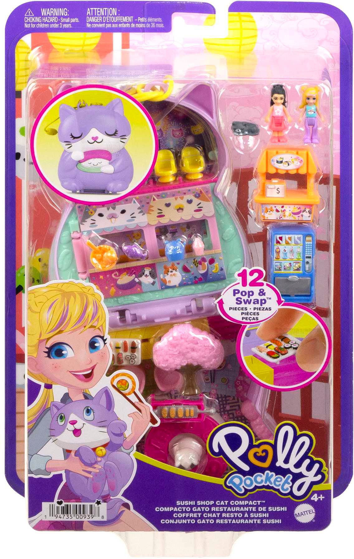 Polly Pocket Spielwelt »Katzen Restaurant Schatulle«, mit 2 Figuren und Zubehör