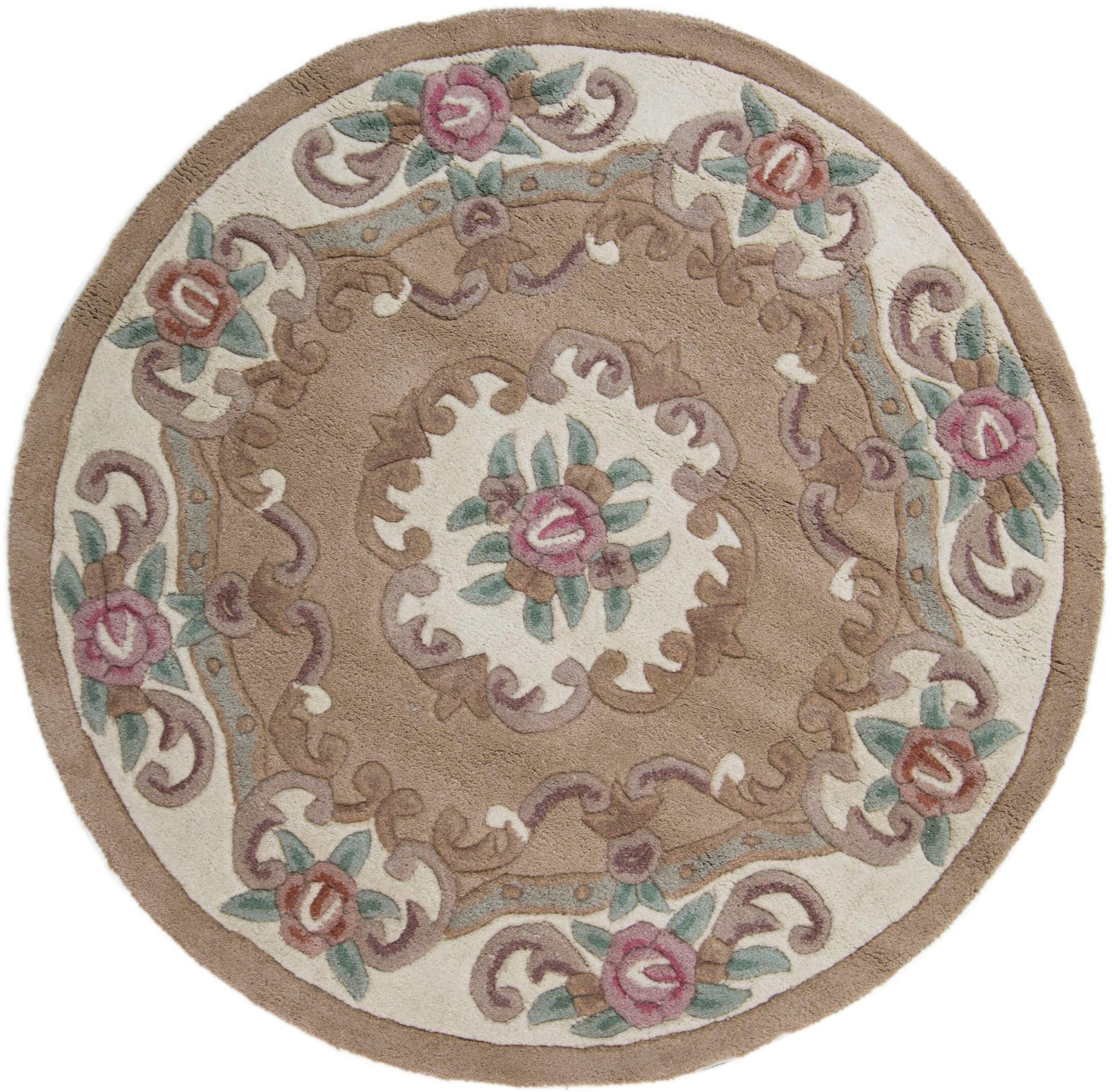 FLAIR RUGS Wollteppich "Aubusson" rund 10 mm Höhe günstig online kaufen