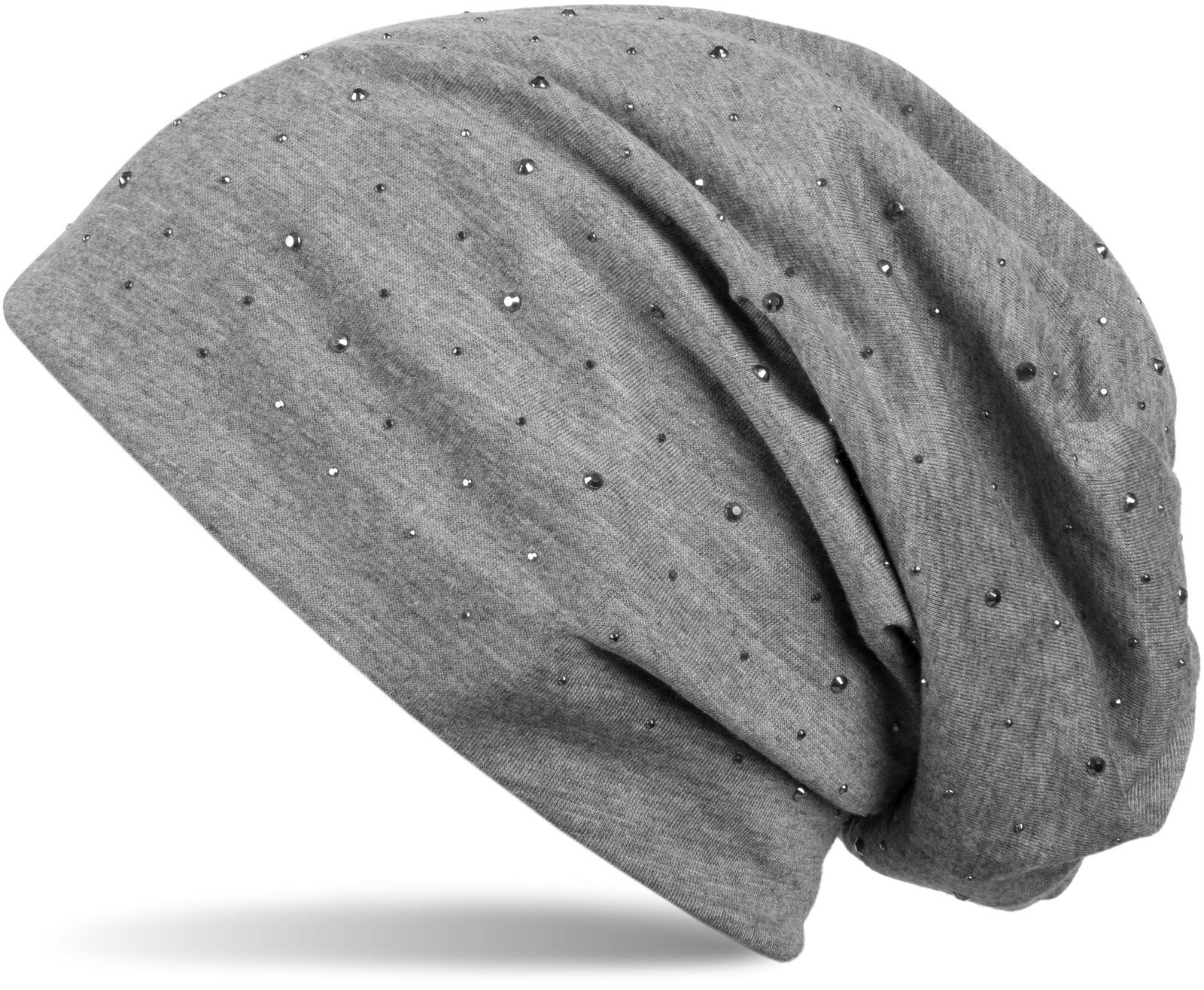 styleBREAKER Beanie "Beanie mit Strass Nieten Applikation" 1 Stk.