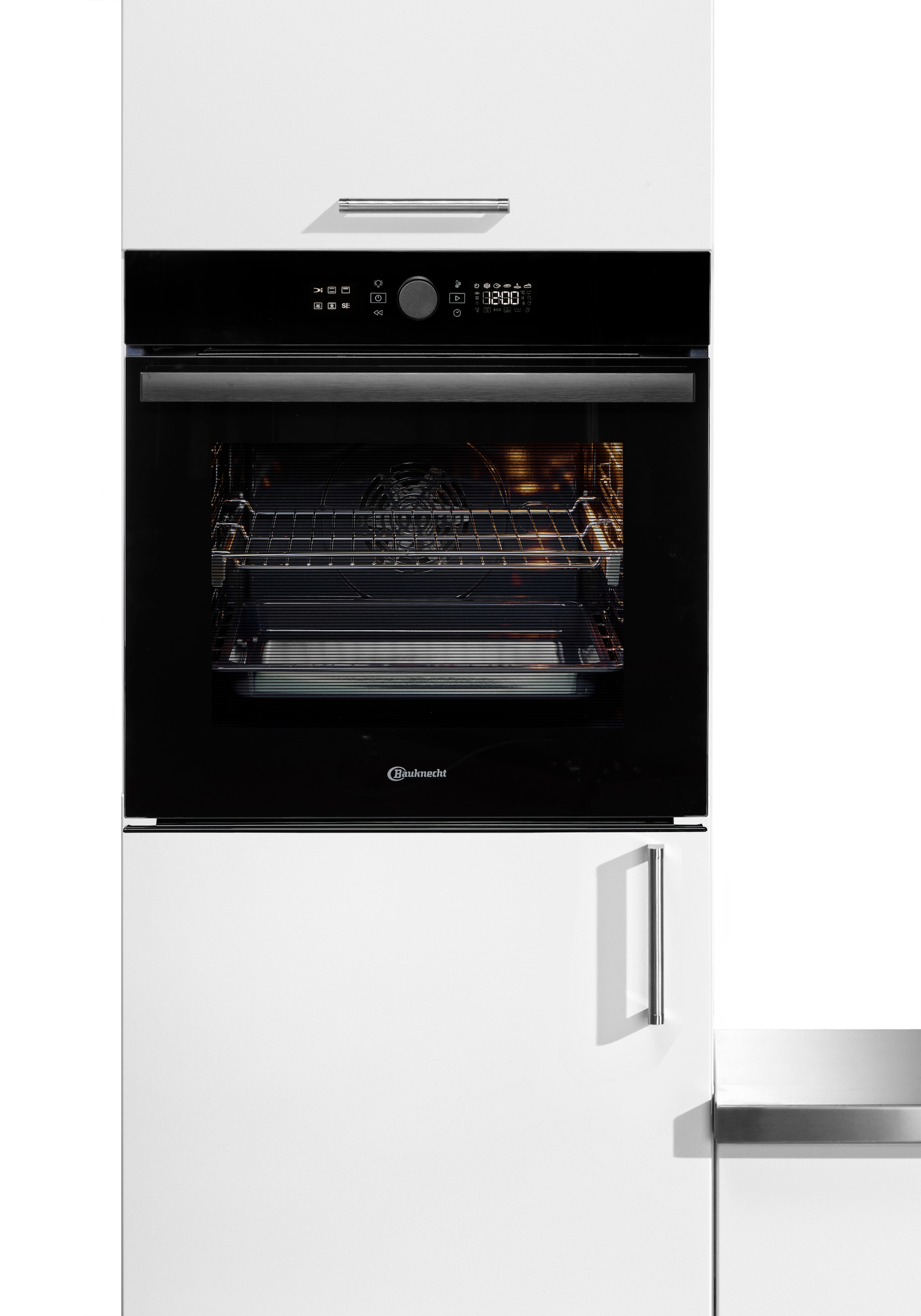 BAUKNECHT Pyrolyse Backofen  »BBI4S8PM1SK«, mit 1-fach-Teleskopauszug, Pyrolyse-Selbstreinigung, AirFry-Funktion, Pizzafunktion, 1-fach-Teleskopauszug, Gentle Steam