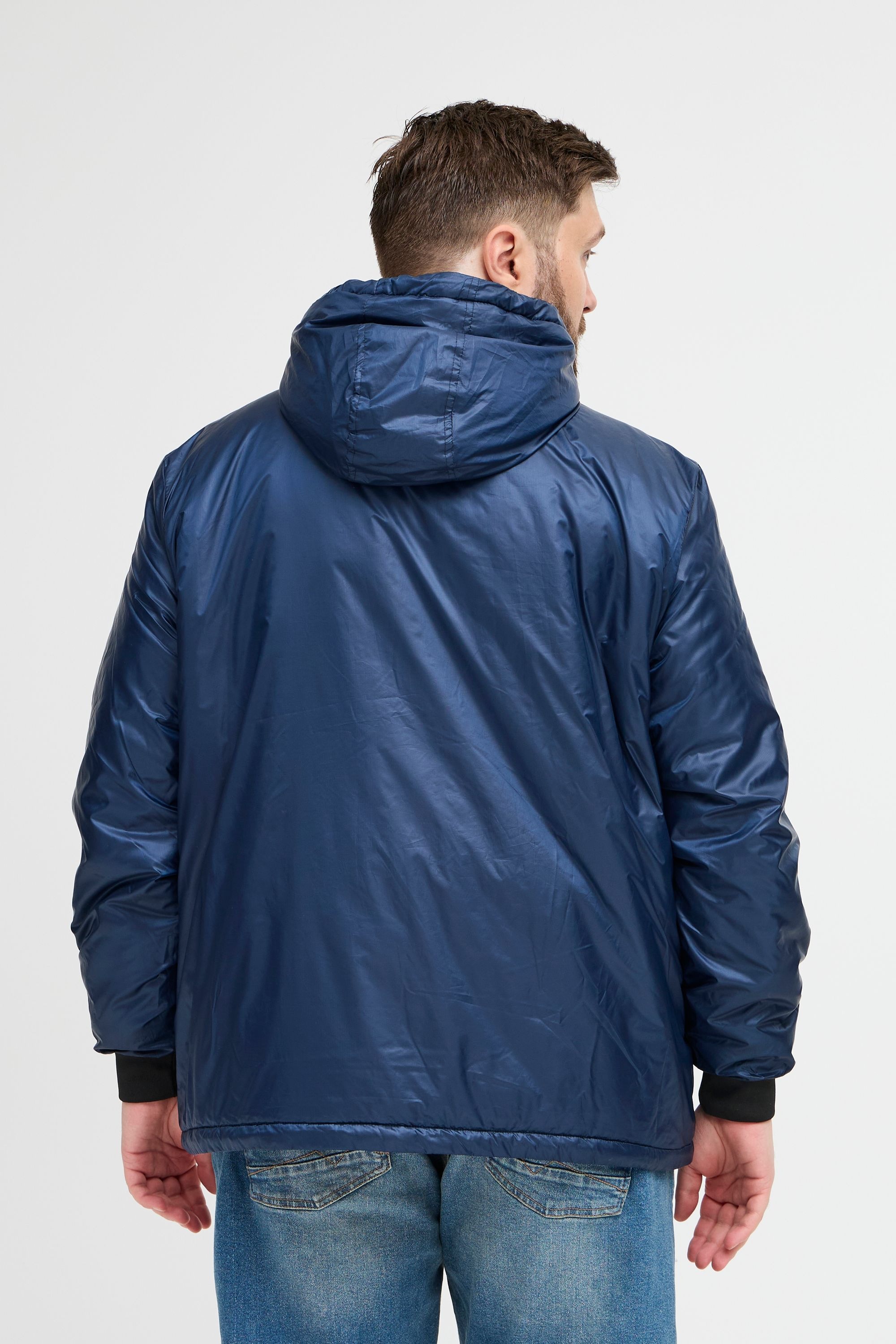 Kurzjacke BLEND "BHBOuterwear", Herren, Gr. 5XL, blau (marineblaus), 100% Polyester, unifarben, Basic, regular fit normal, normaler offener Saum, Jacken Kurzjacke, Stilvolle Übergangsjacke mit Taschen 3