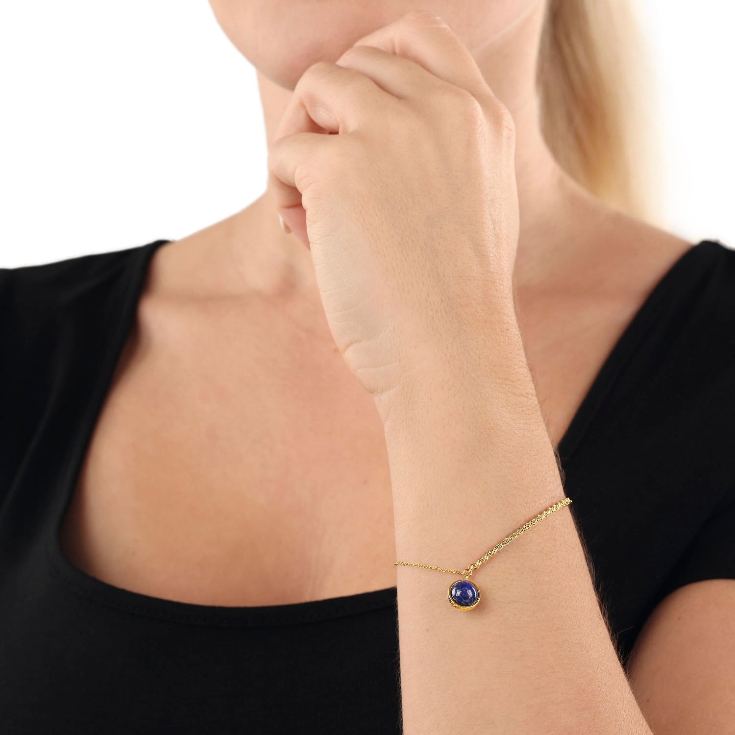 Amor Armband »Kugel, Kordelkettengliederung, 2038283«, mit Lapislazuli