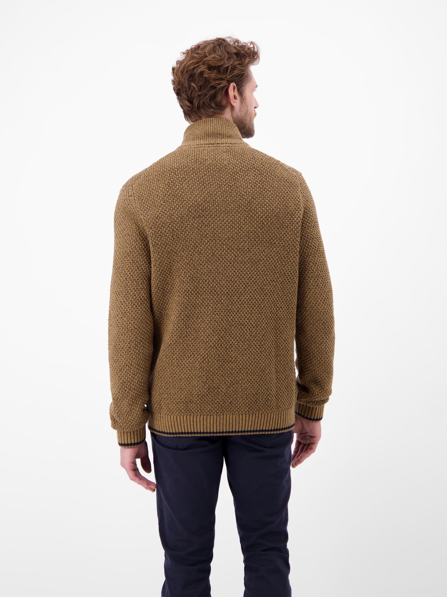 LERROS Strickpullover »LERROS Strickpullover mit Zopfmuster und Troyerkragen«