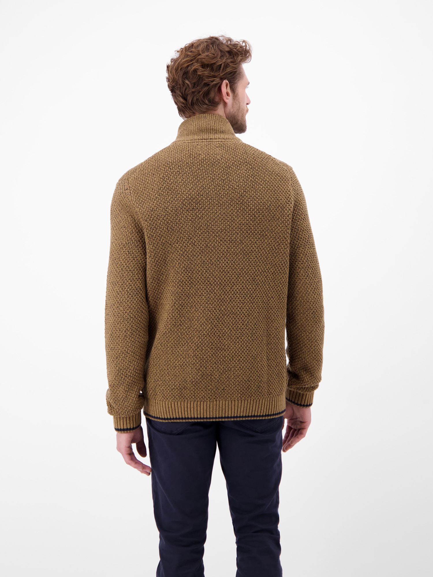 LERROS Strickpullover "LERROS Strickpullover mit Zopfmuster und Troyerkrage günstig online kaufen