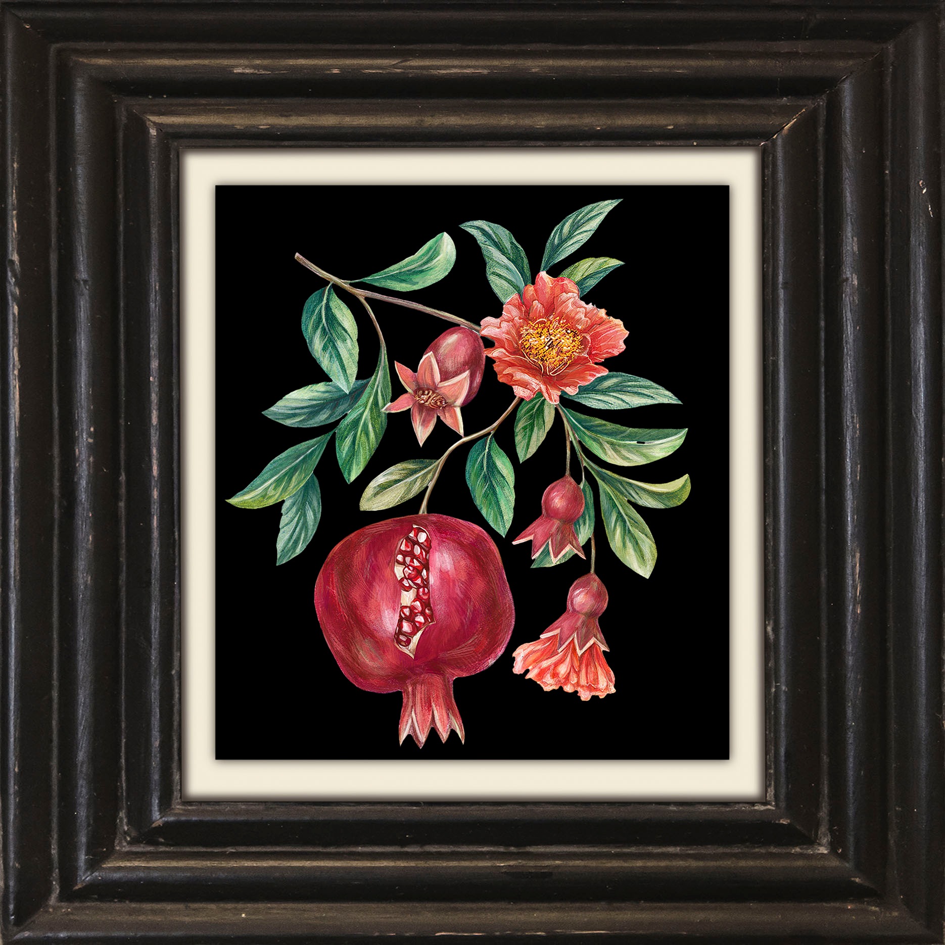 queence Leinwandbild "Granatapfel", Kunst-Obst-Stillleben-Obst Bilder, Prem günstig online kaufen