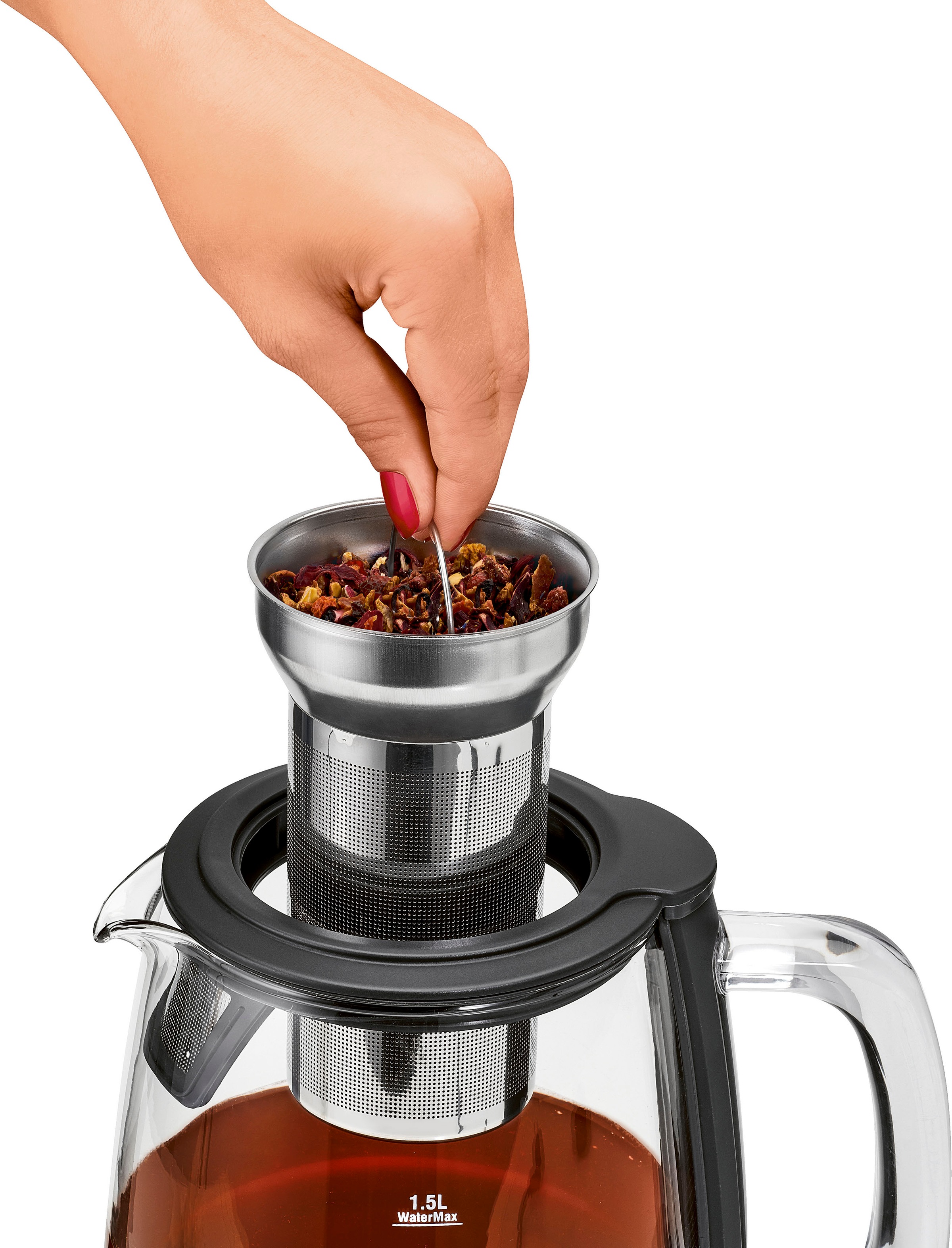ProfiCook Wasser-/Teekocher »PC-WKS 1167 G«, 2200 W, inox, 1,5 L, Wi-Fi, 360°