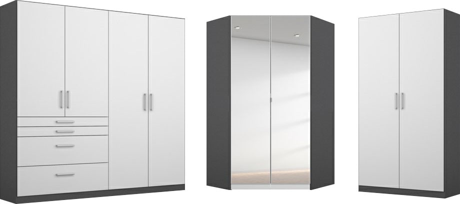 rauch Schrank-Set "Kleiderschrank Schrank Garderobe Garderobenschrank Eckschrank HOMBURG" Set