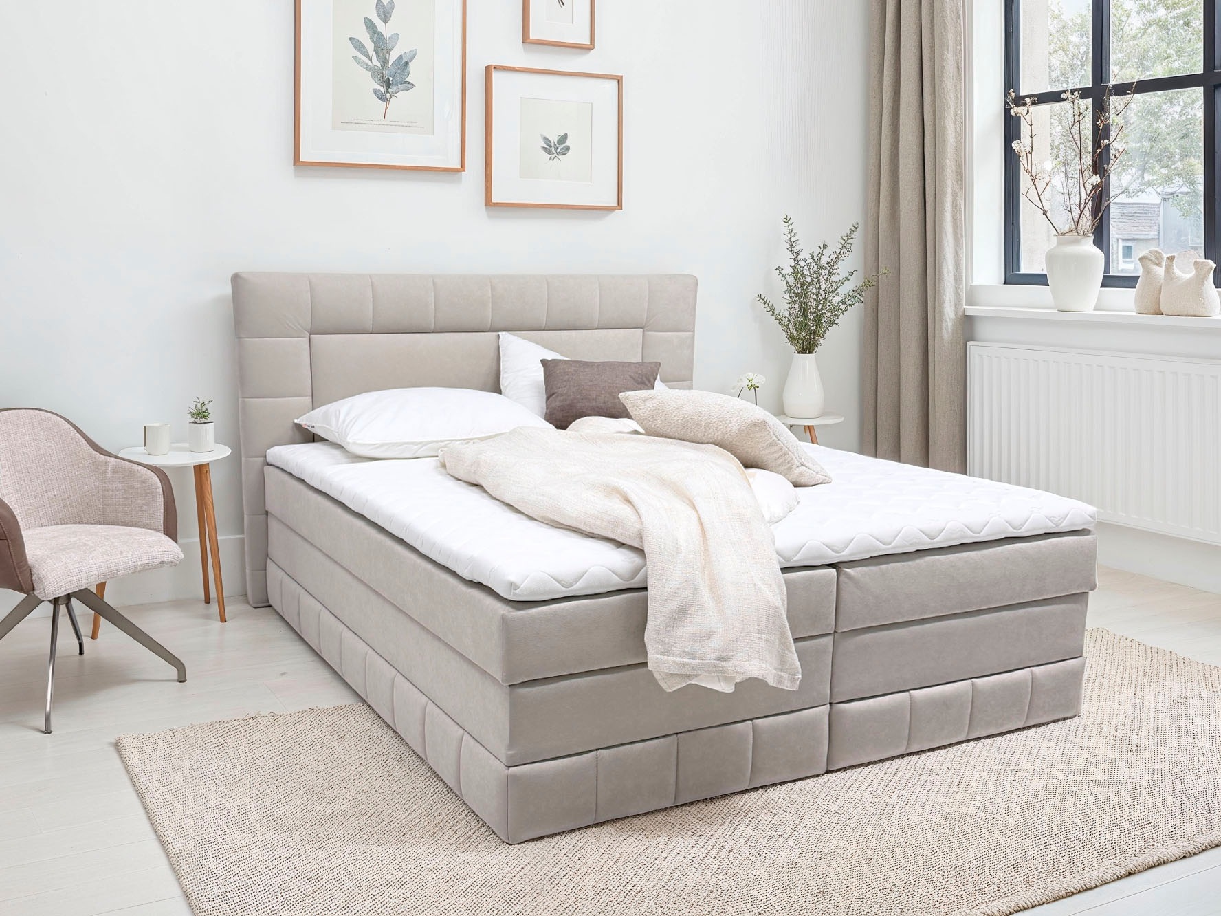 OTTO home Boxbett »PHILLIPA inkl. Bettkasten, wahlweise mit LED-Leuchten, Breite: 180cm« inkl. Kaltschaum-Topper, in verschiedenen Farben erhältlich