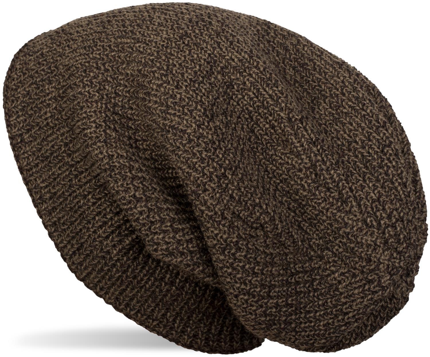 styleBREAKER Strickmütze "Melierte Feinstrick Beanie Mütze mit Fleece" 1 Stk.