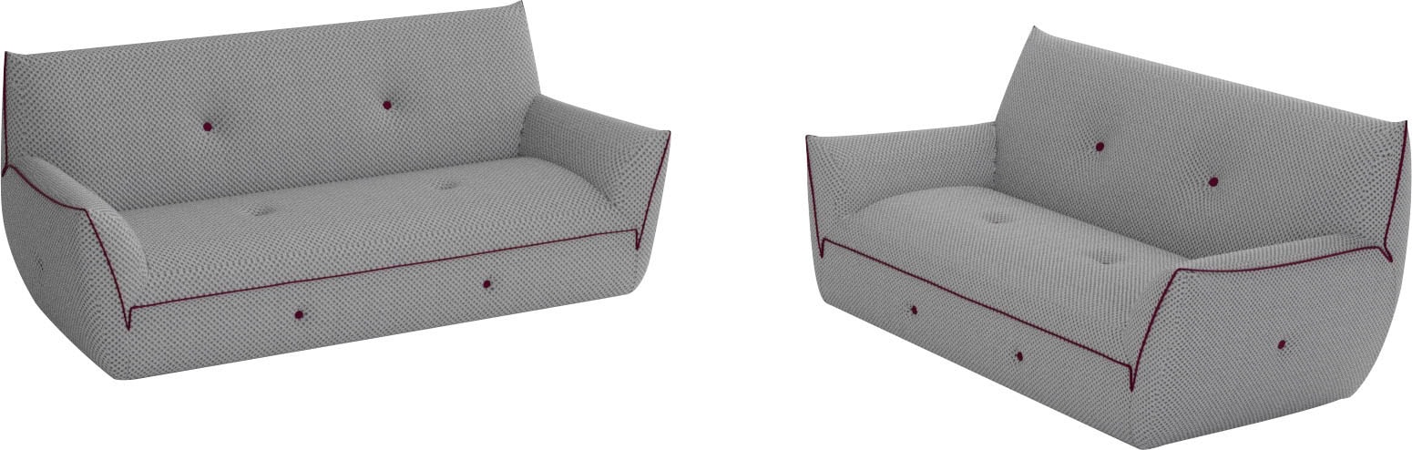 Egoitaliano Polstergarnitur »Yuki, extravagantes Design und höchster Sitzkomfort, tolle Details«, Set, bestehend aus einem 2,5- und einem 2-Sitzer, mit innovativen