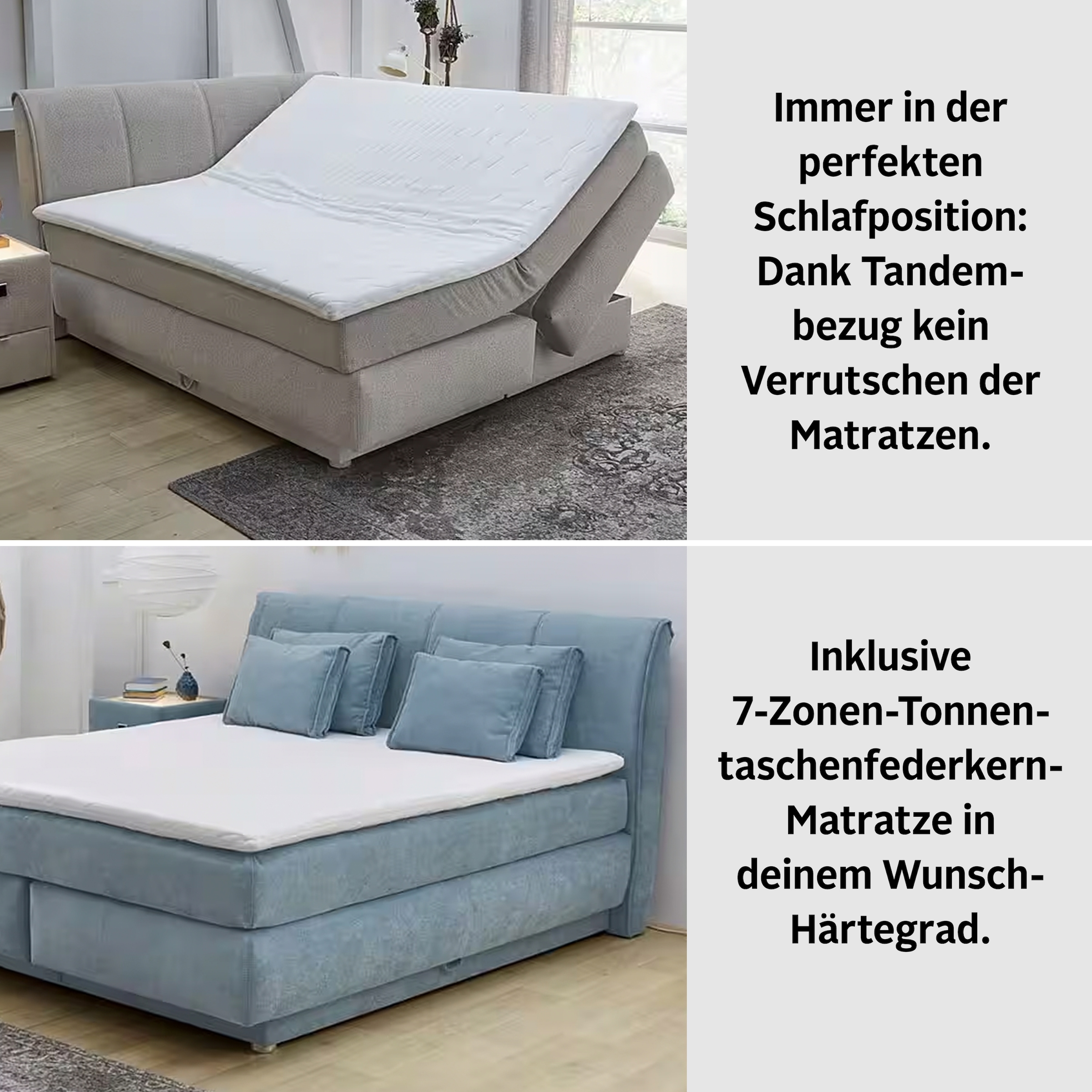 Jockenhöfer Gruppe Boxspringbett Carla, mit Bettkasten, Kaltschaum-Topper und Zierkissen