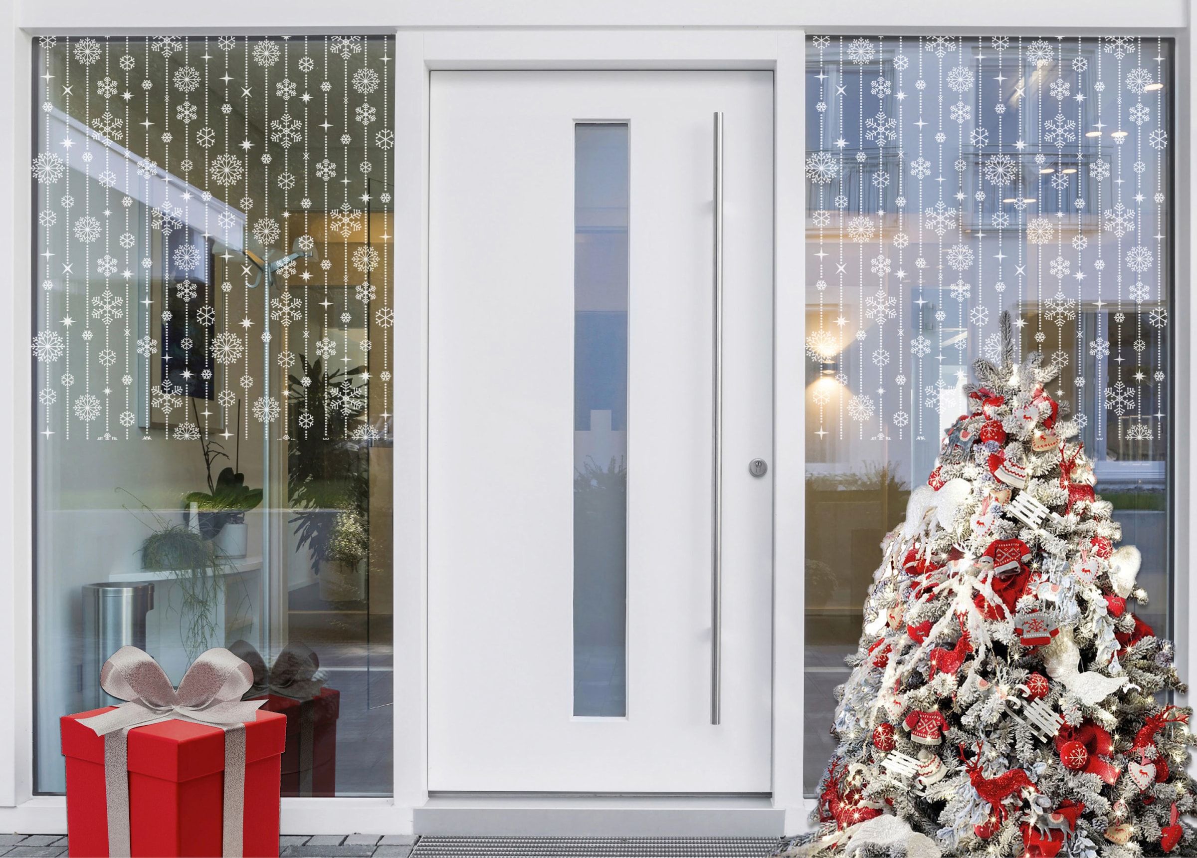 MySpotti Fensterfolie »Look Schneeflocken white«, halbtransparent, glattstatisch haftend, 60 x 100 cm, statisch haftend