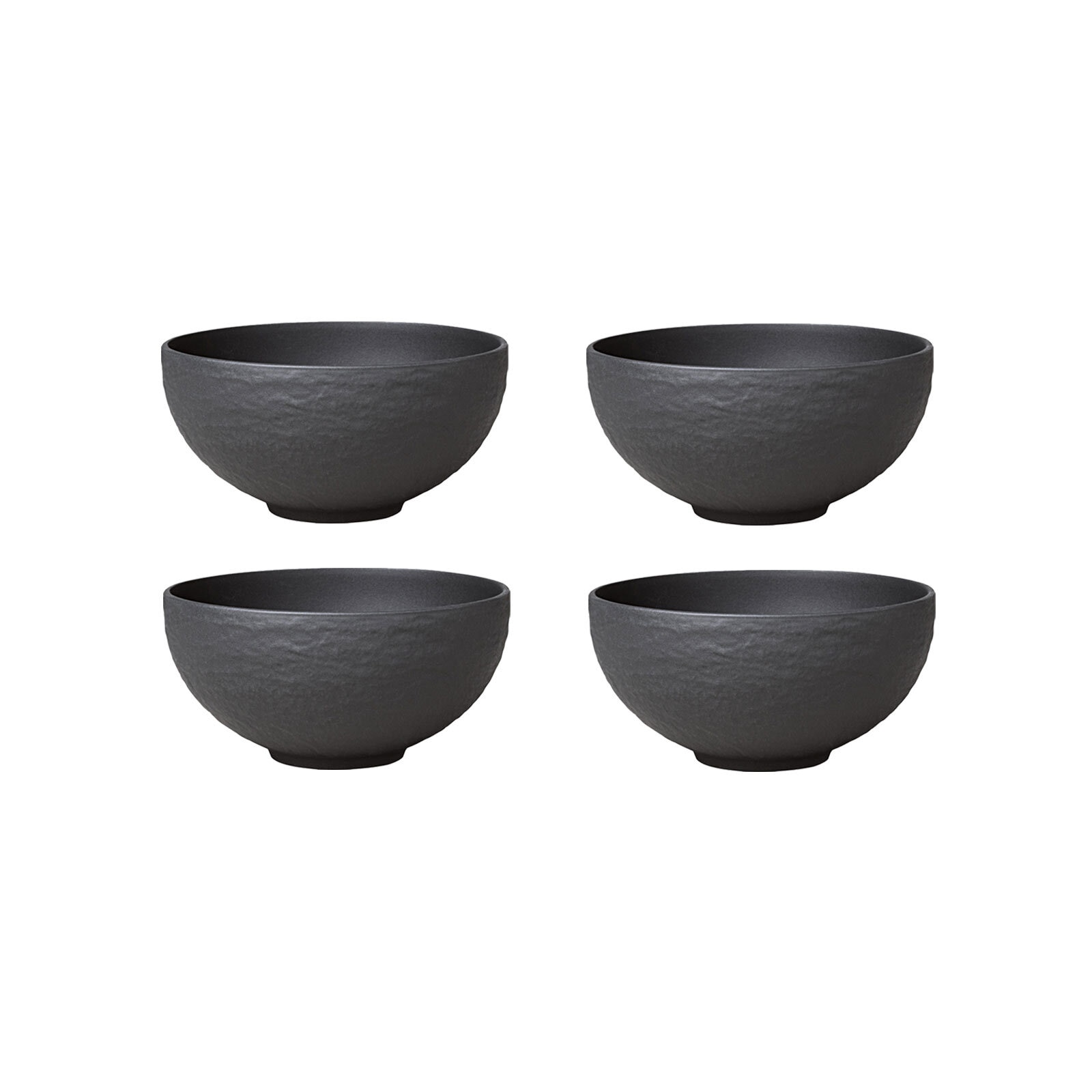 Villeroy & Boch Suppenteller "Suppen Bol Manufacture Rock Ø 12,5 cm 4er Set schwarz"