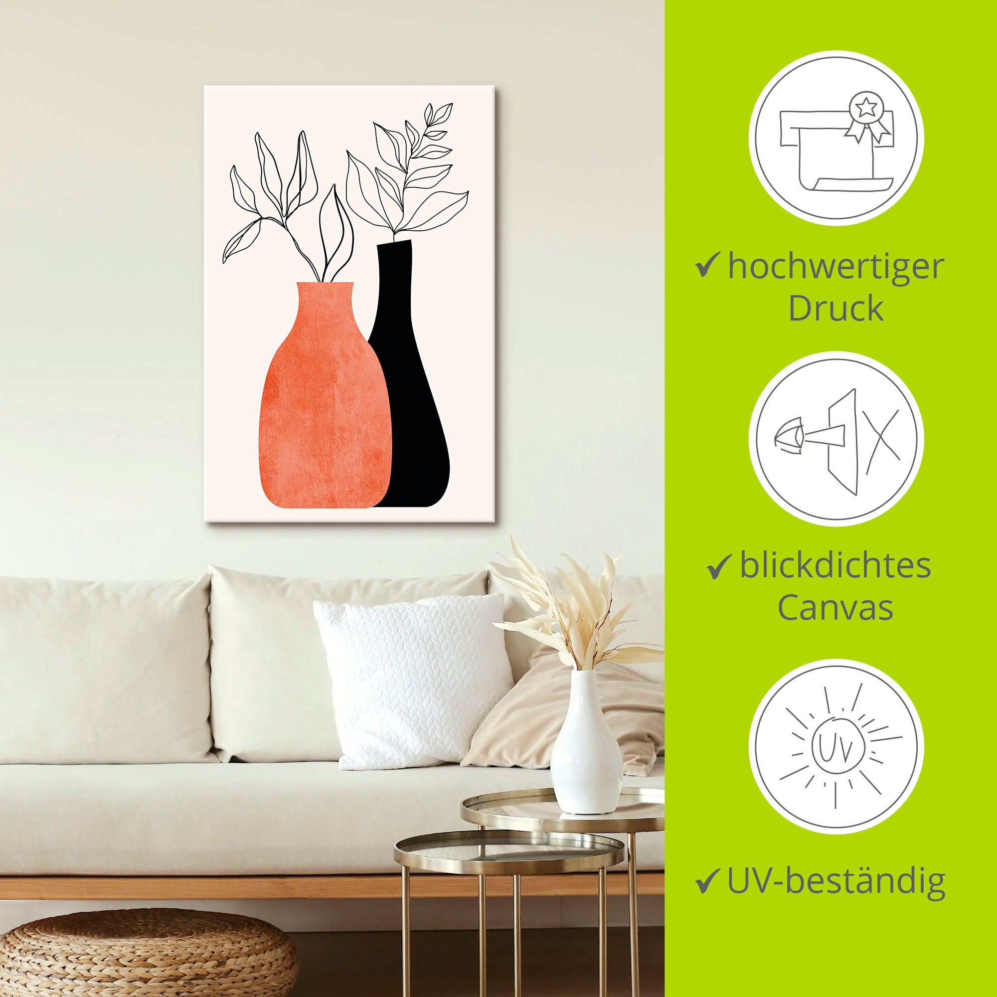 Artland Wandbild »Madame & Monsieur«, Vasen & Töpfe, (1 St.), als Leinwandbild, Poster in verschied. Größen