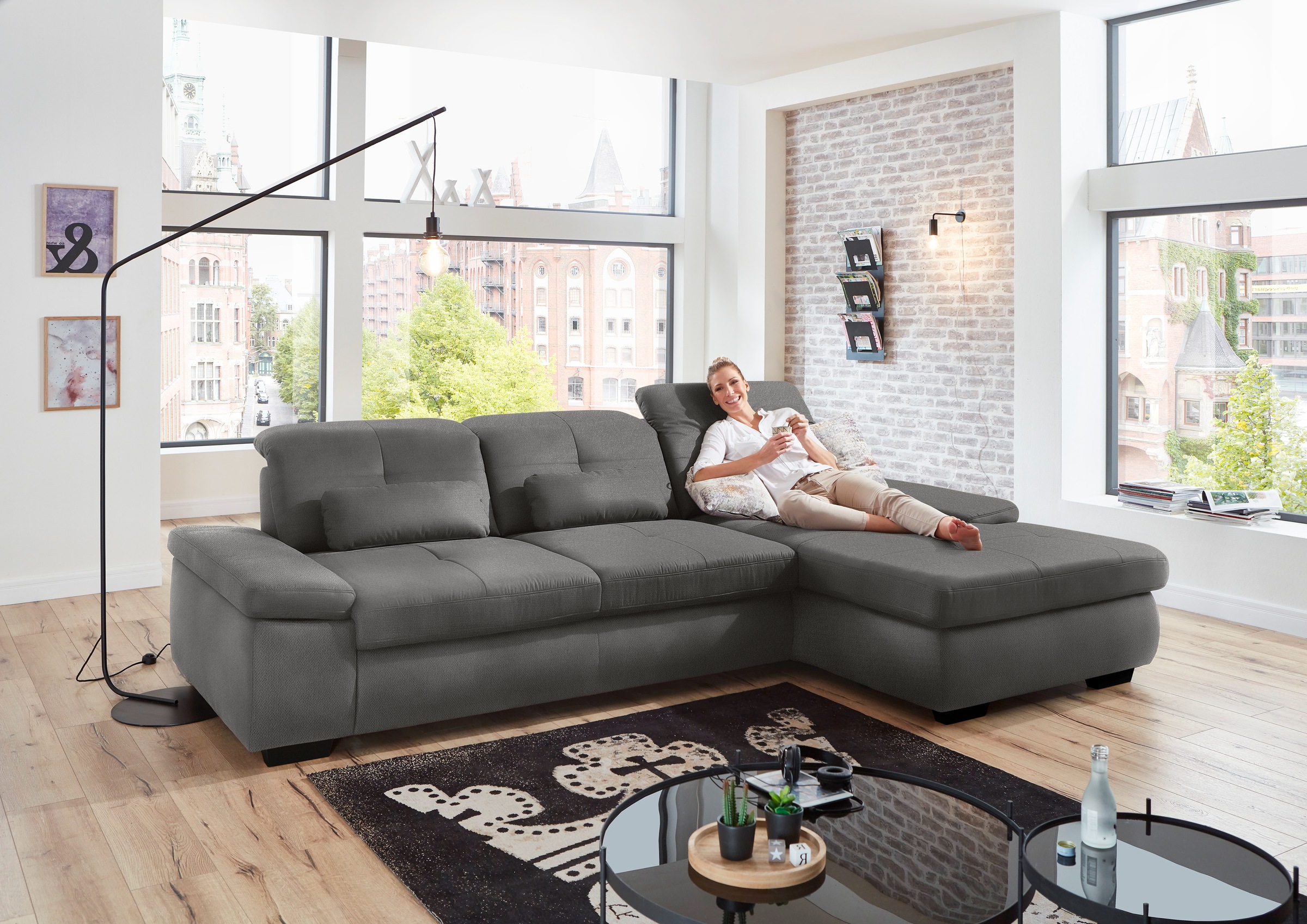 Die PlanBar Ecksofa "MP-IN16012 L-Form, mit Kaltschum-Polsterung", inkl. Si günstig online kaufen