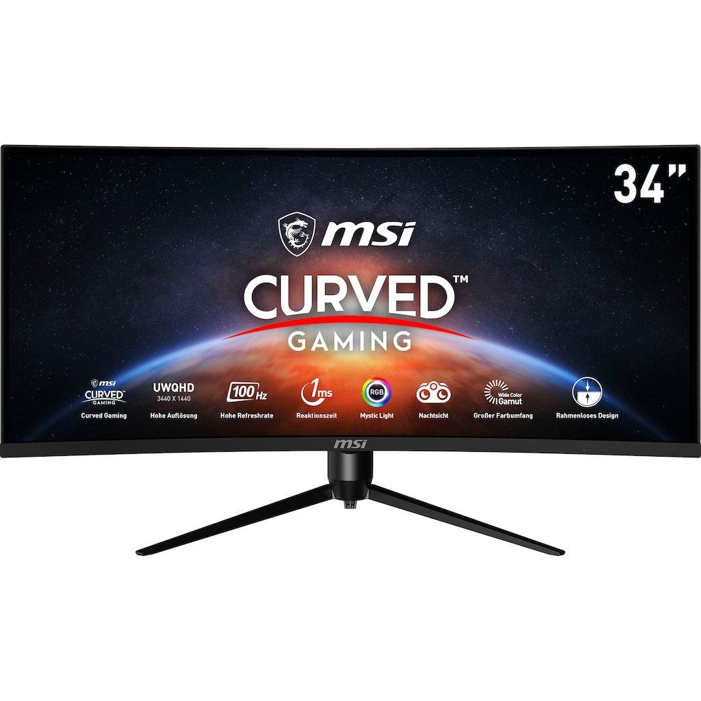 MSI Curved-Gaming-Monitor »Optix MAG342CQRV«, 86 cm/34 Zoll, 3440 x 1440 px, UWQHD, 1 ms Reaktionszeit, 100 Hz