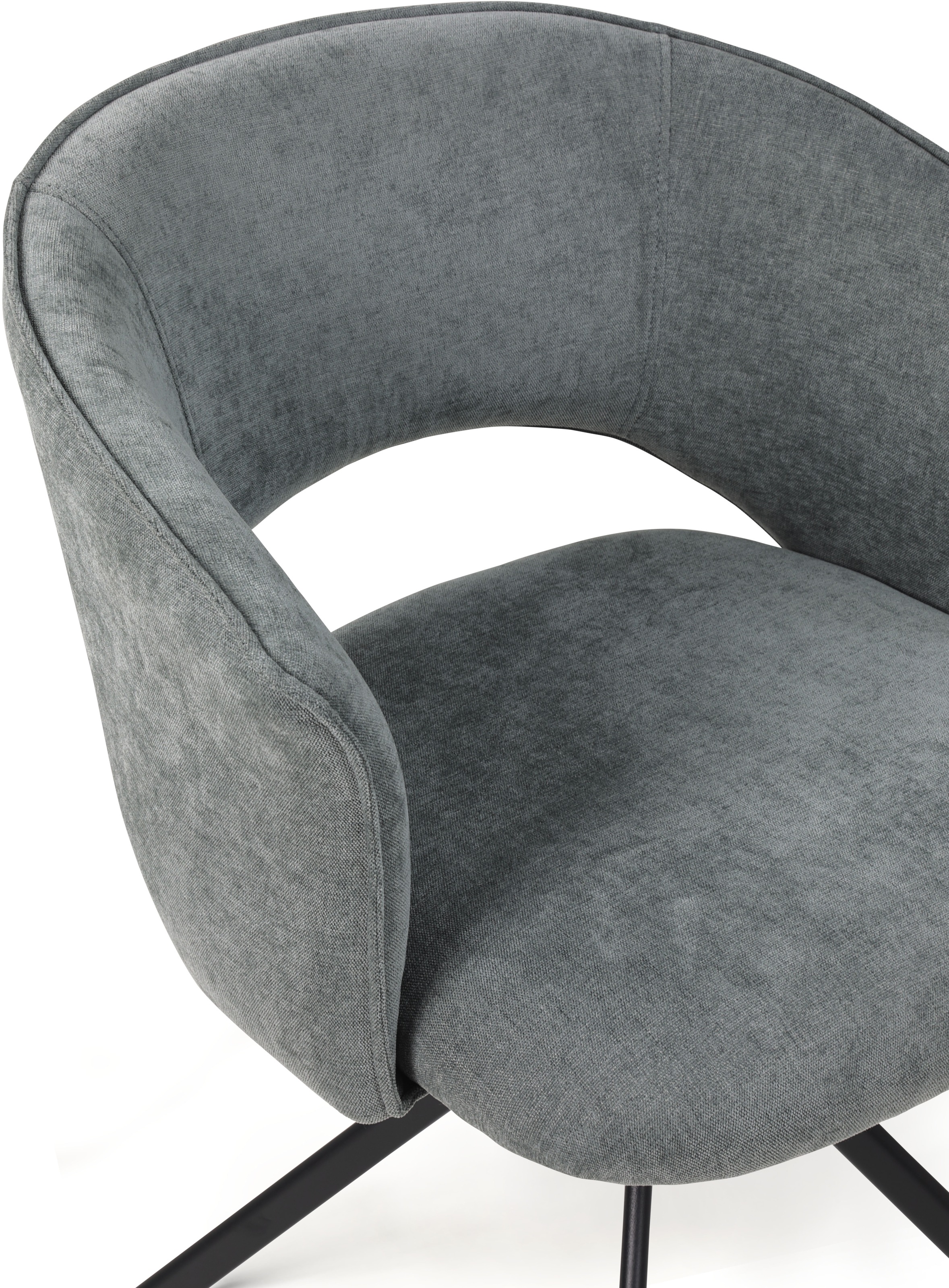 TOM TAILOR HOME Armlehnstuhl »CURVY ARMCHAIR«, (Set), 2 St., Chenille, mit Armlehnen, drehbar, Rückholfunktion, Rückenausschnitt