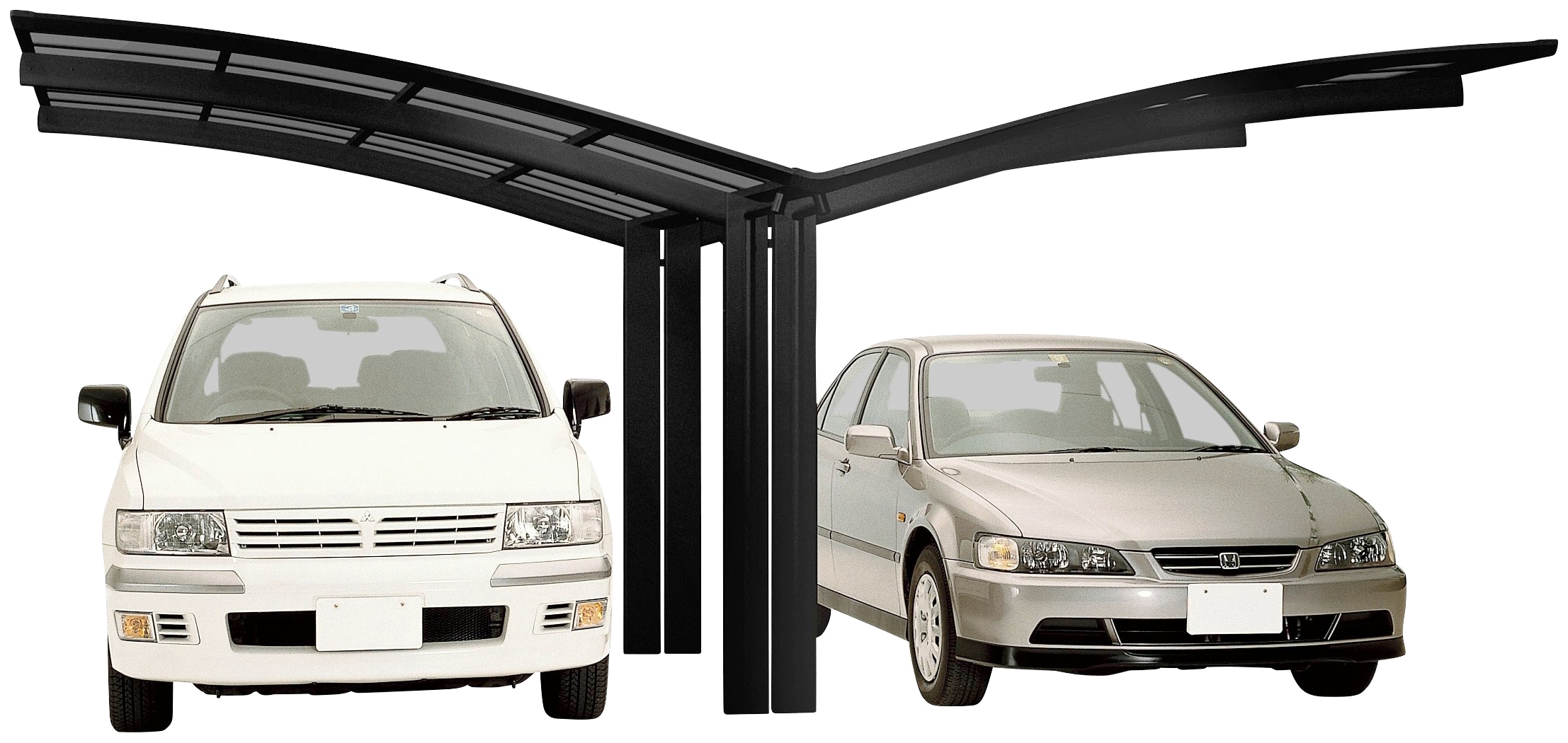 Ximax Doppelcarport "Portoforte Typ 80 Y-schwarz", Aluminium, 527 cm, schwarz, Aluminium