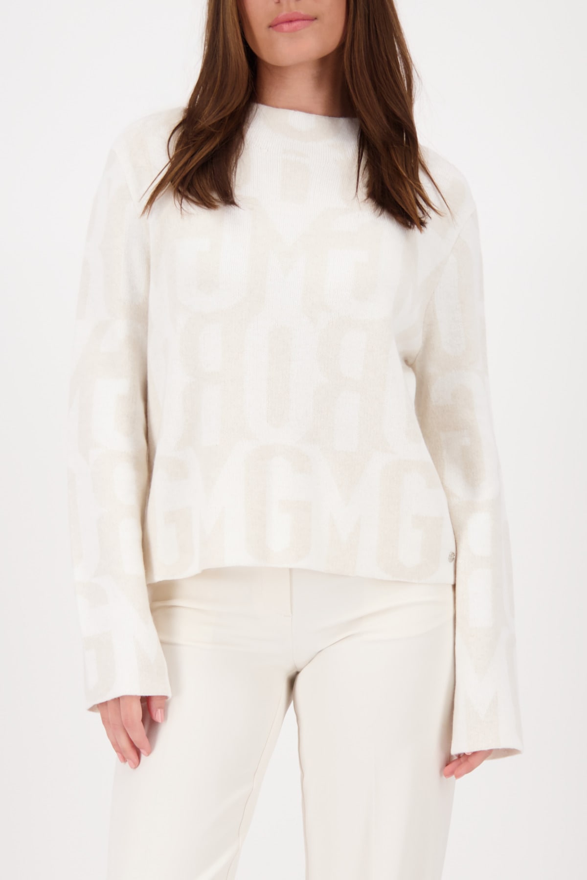 Monari Strickpullover "Pullover Schriftenmix", Regular fit mit Rundhalsauss günstig online kaufen