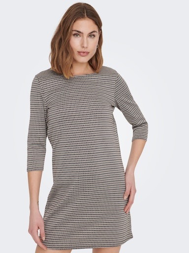 ONLY Jerseykleid "ONLBRILLIANT 3/4 CHECK DRESS", mit Reißverschluss im Rück günstig online kaufen