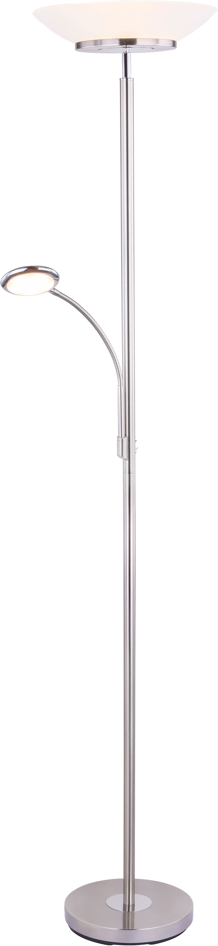 GLOBO LIGHTING Deckenfluter "DECKENFLUTER NICKEL MATT, 1XLED", Ø 32cm H: 178cm, 1 Stk.silberfarben, Wohnzimmer, Leuchten, Stehlampe Stehleuchte