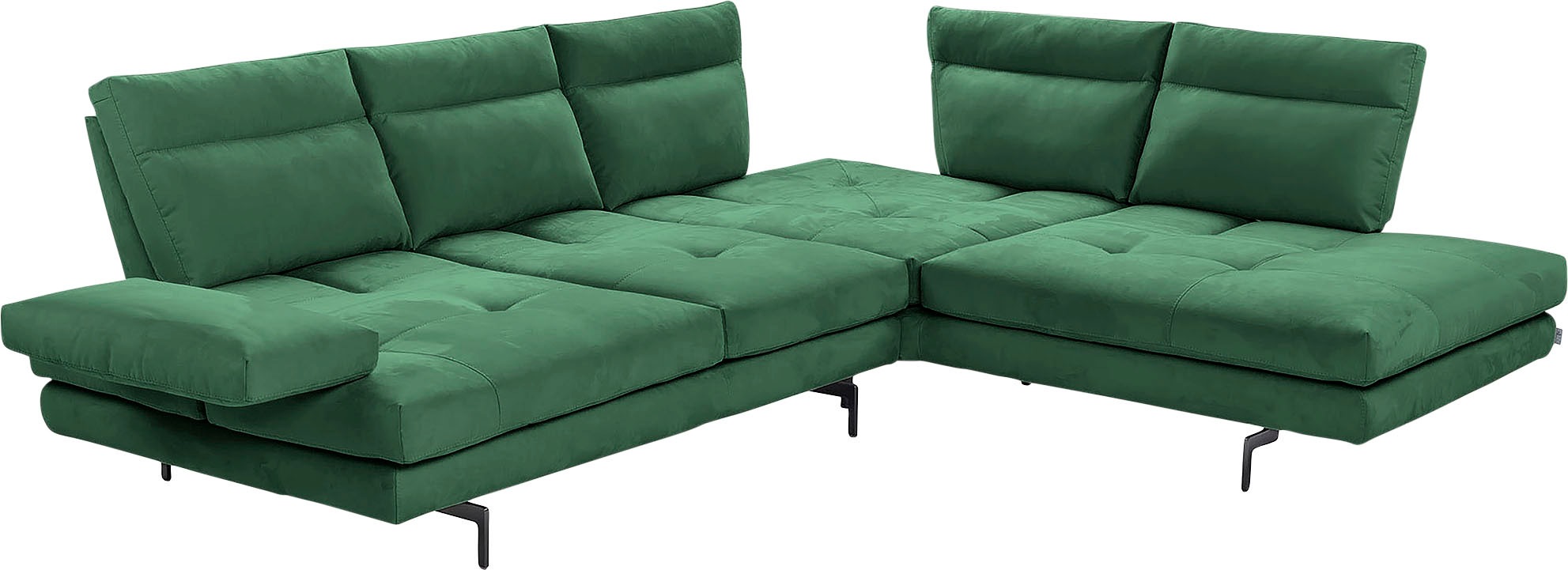 CALIA ITALIA Ecksofa »Toby Wing, L-Form, Designsofa mit sensationellem Sitzkomfort«, Sitztiefenverstellung, funktionale Ecke, Füße in schwarz matt