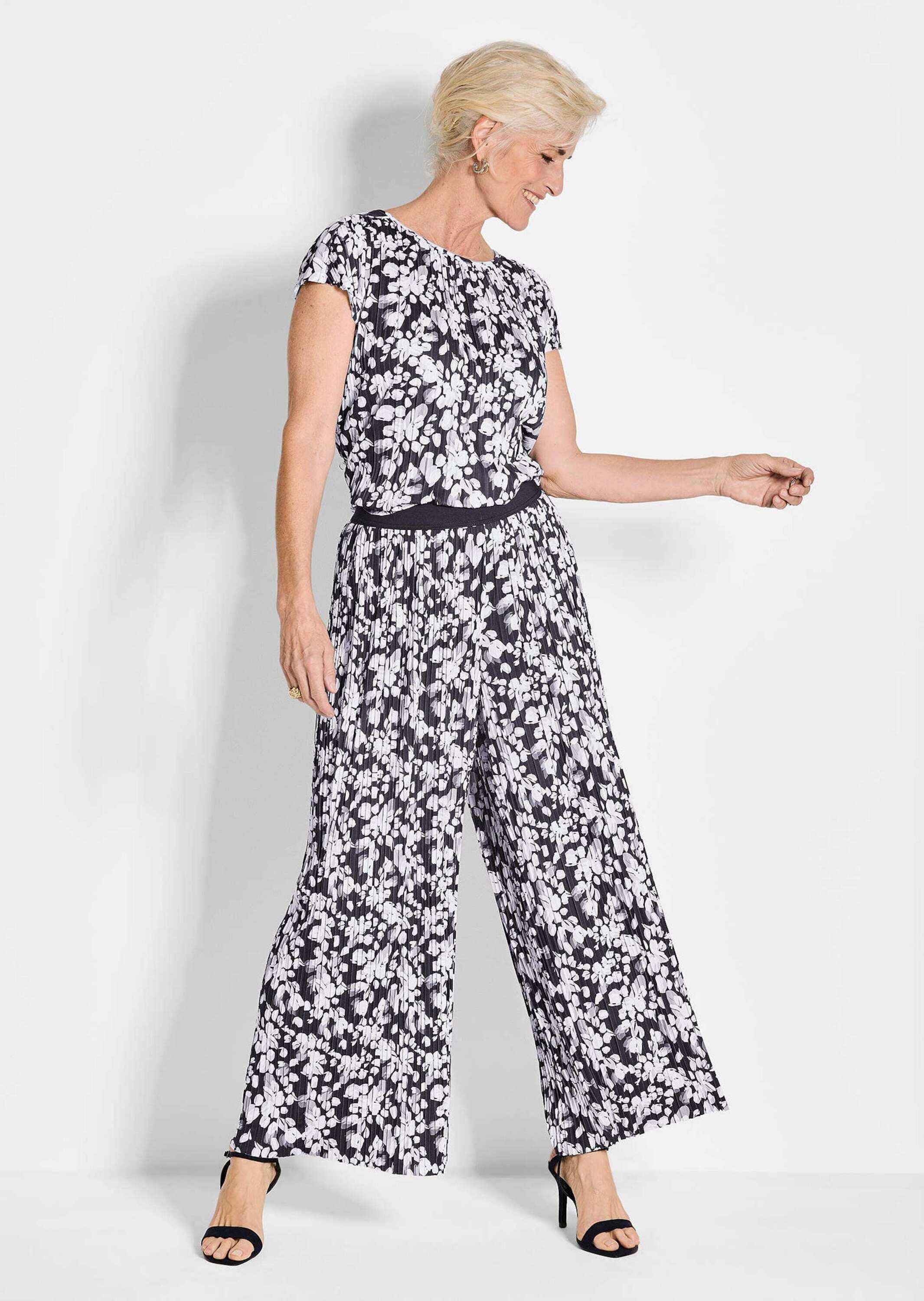 GOLDNER Schlupfhose »Kurzgröße Florale, elegante VERA Hose«