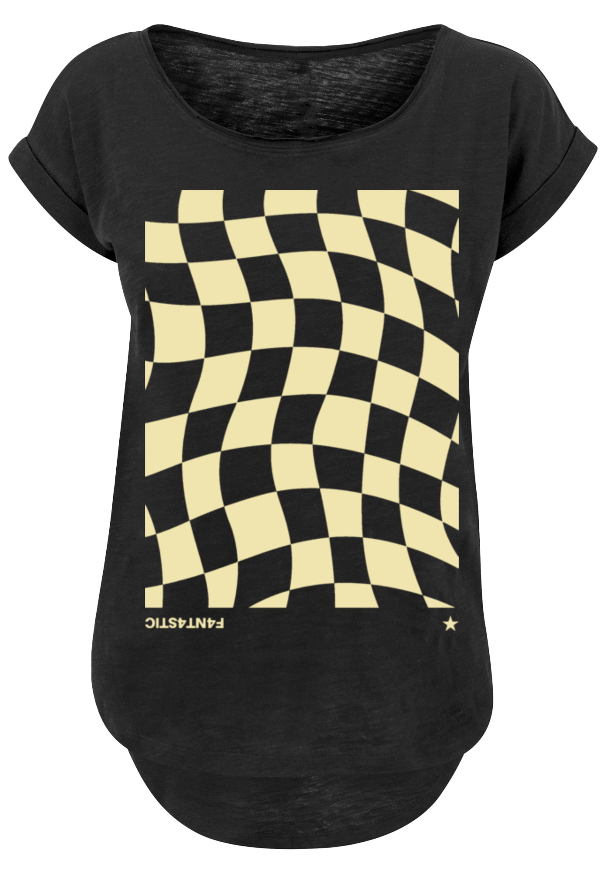 F4NT4STIC T-Shirt »Wavy Schach Muster«, Print