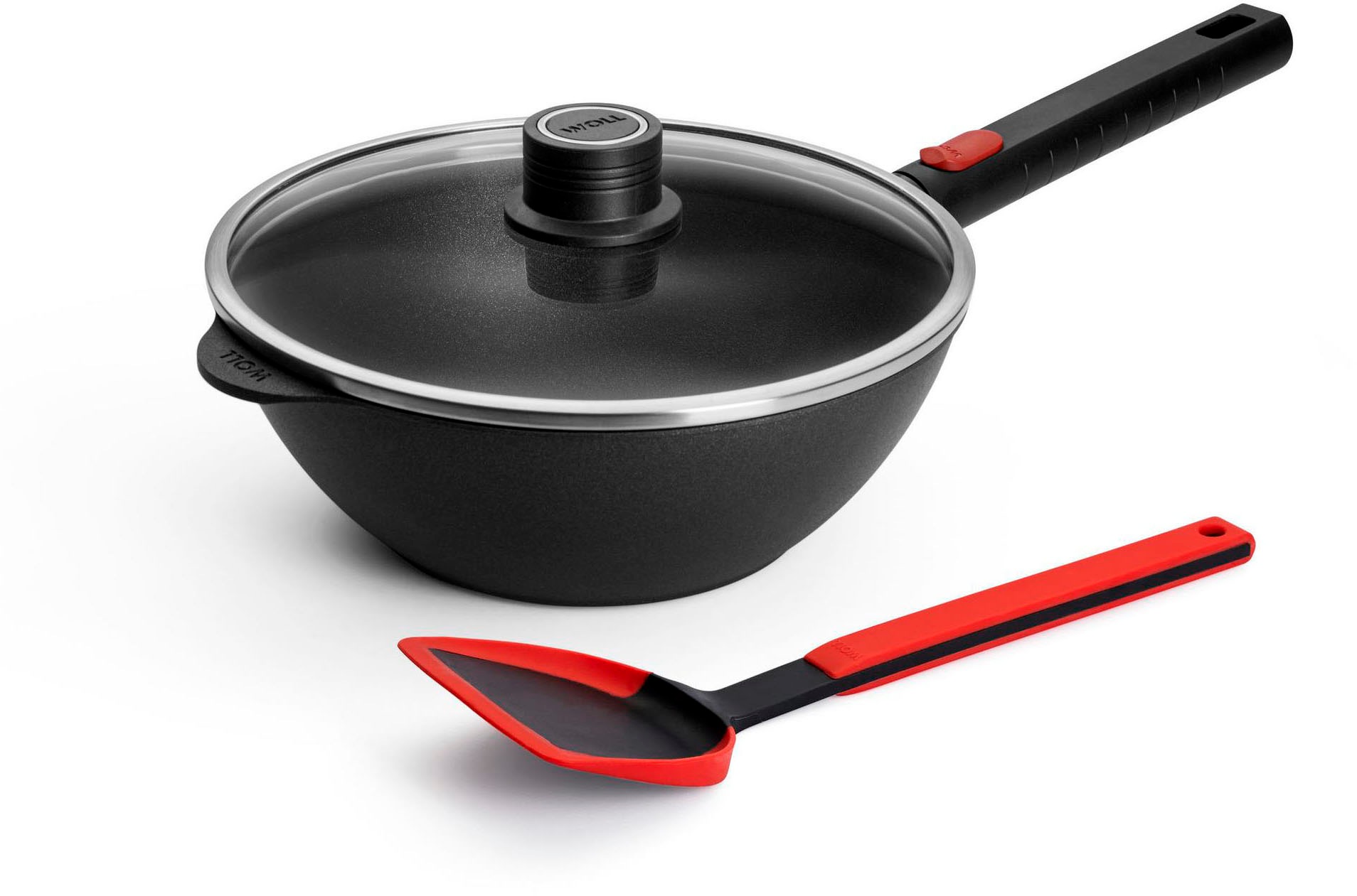 WOLL Wok "MADE IN GERMANY - Logic XR" Aluminiumguss Ø 24, inkl. Deckel und Wok-Wender, Induktion