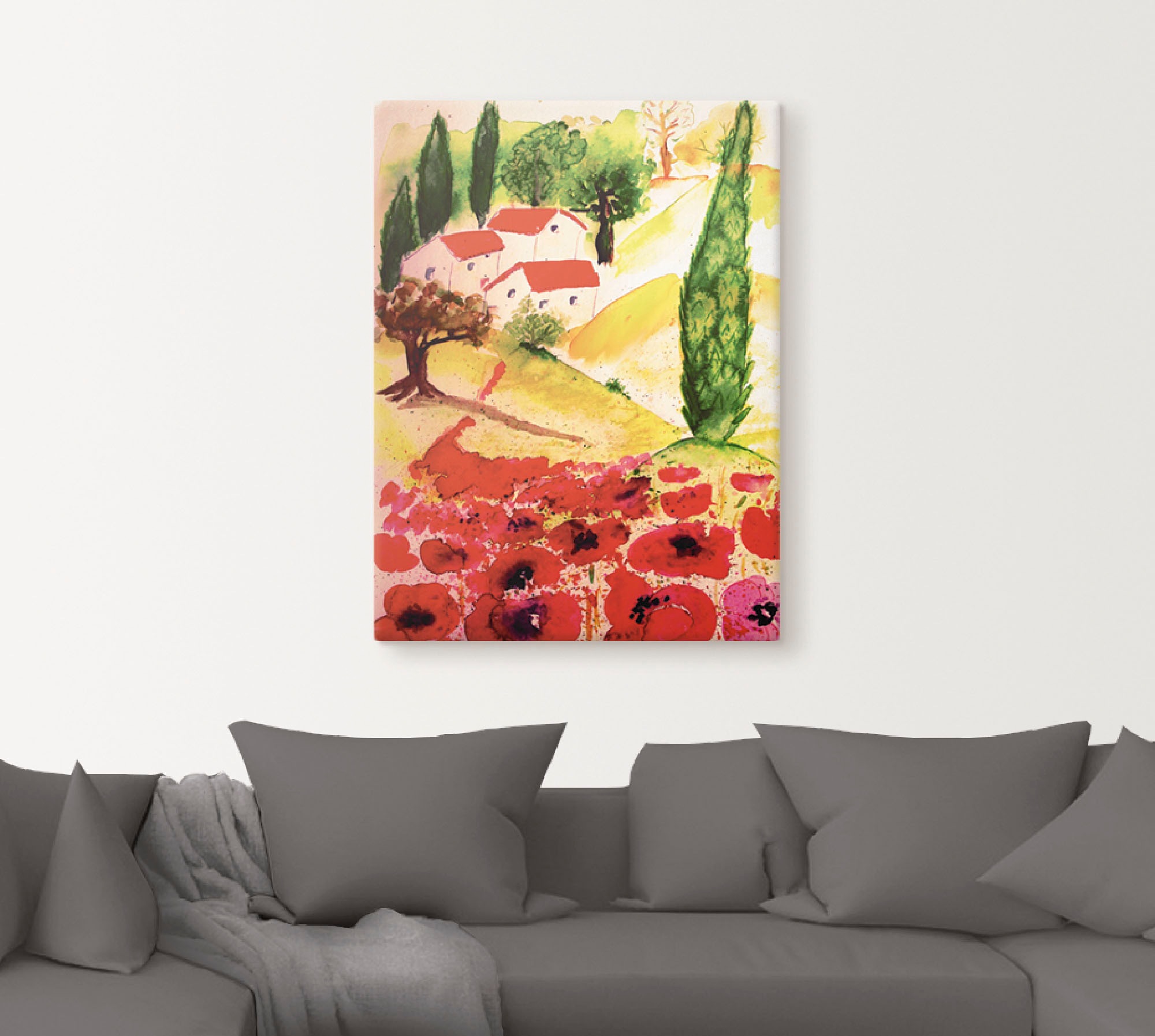 Thumbnail - Artland Leinwandbild "Sommer in der Toskana", Europa, (1 St.), auf Keilrahmen gespannt