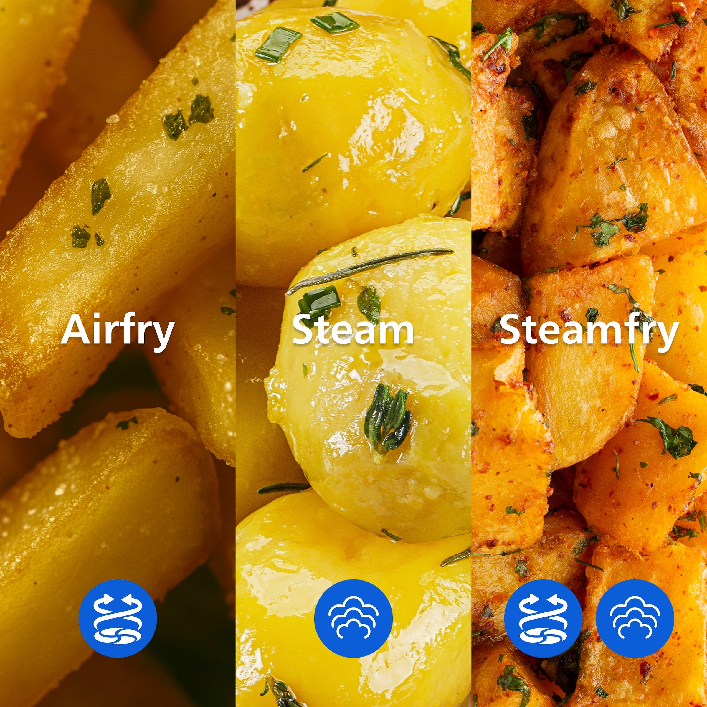 Philips Heißluftfritteuse »NA565/02 Steam Airfryer 5000 Series Megabasket, 9,5L Kapazität« 2750 W mit Dampfgarfunktion u. RapidAir Plus Technologie; inkl. Servierzange