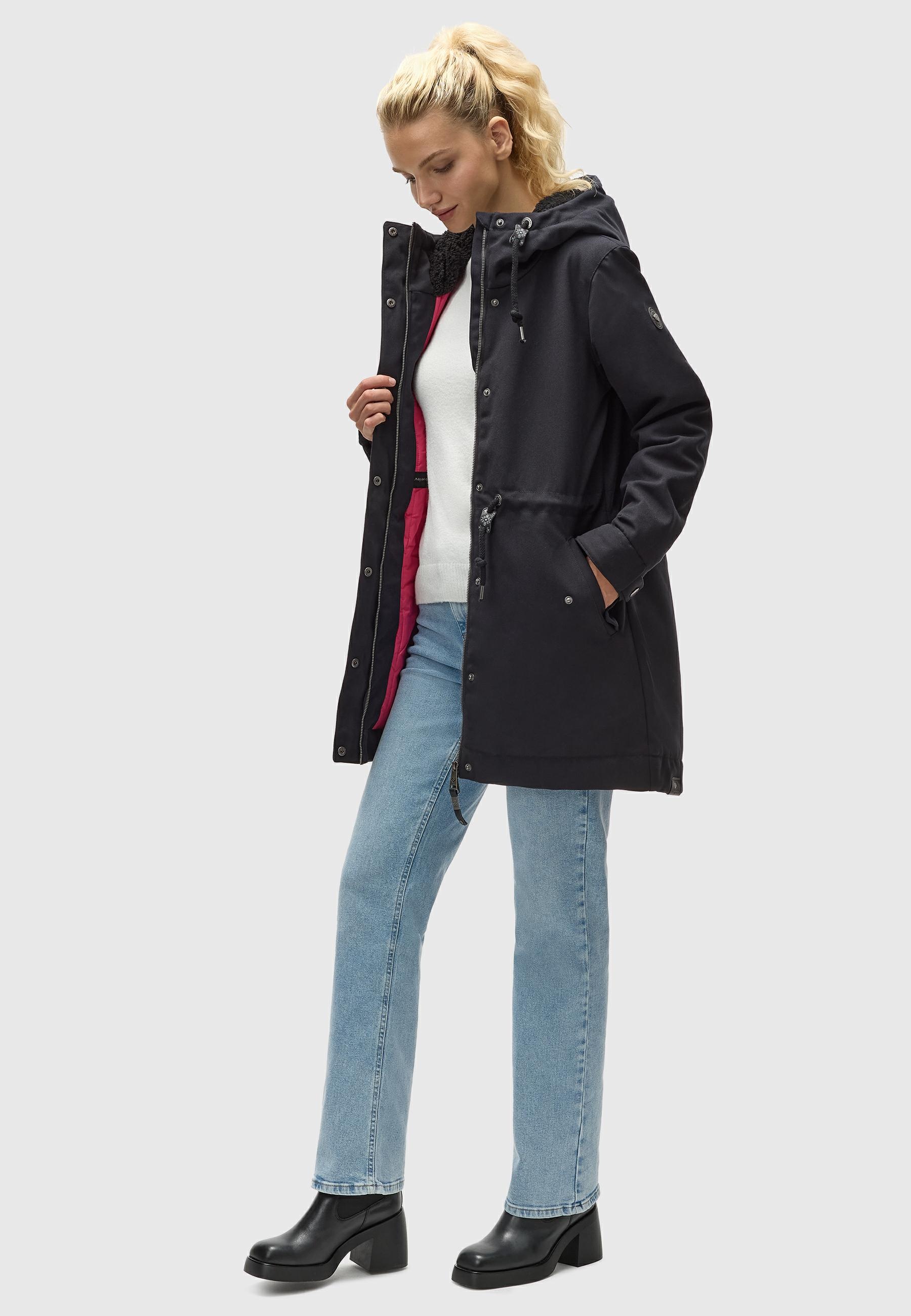 Ragwear Kurzmantel »Canny Canvas«, Wasserdichter Damen Wintermantel mit Kapuze