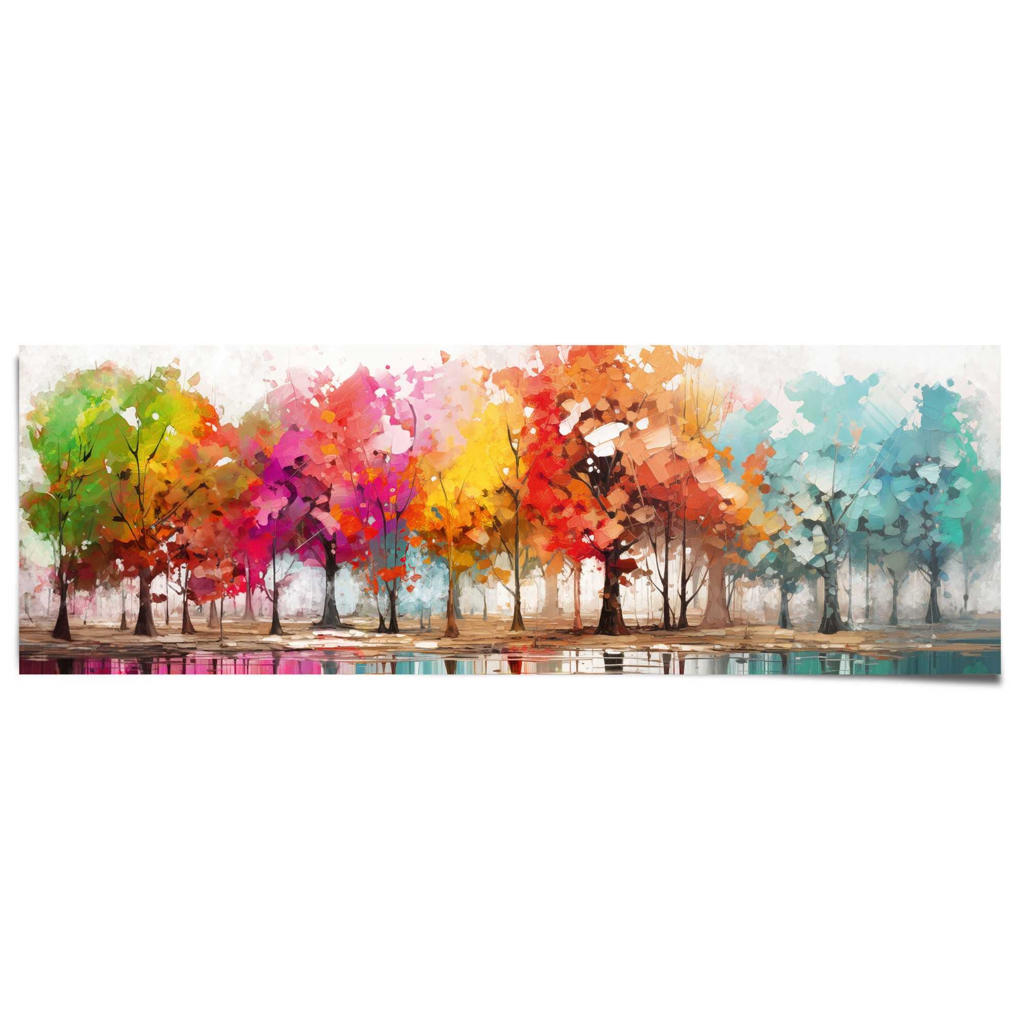 Reinders Poster "Farbenfroher Wald", Wohnzimmer - Mehrfarbig - 170 gr. Papi günstig online kaufen
