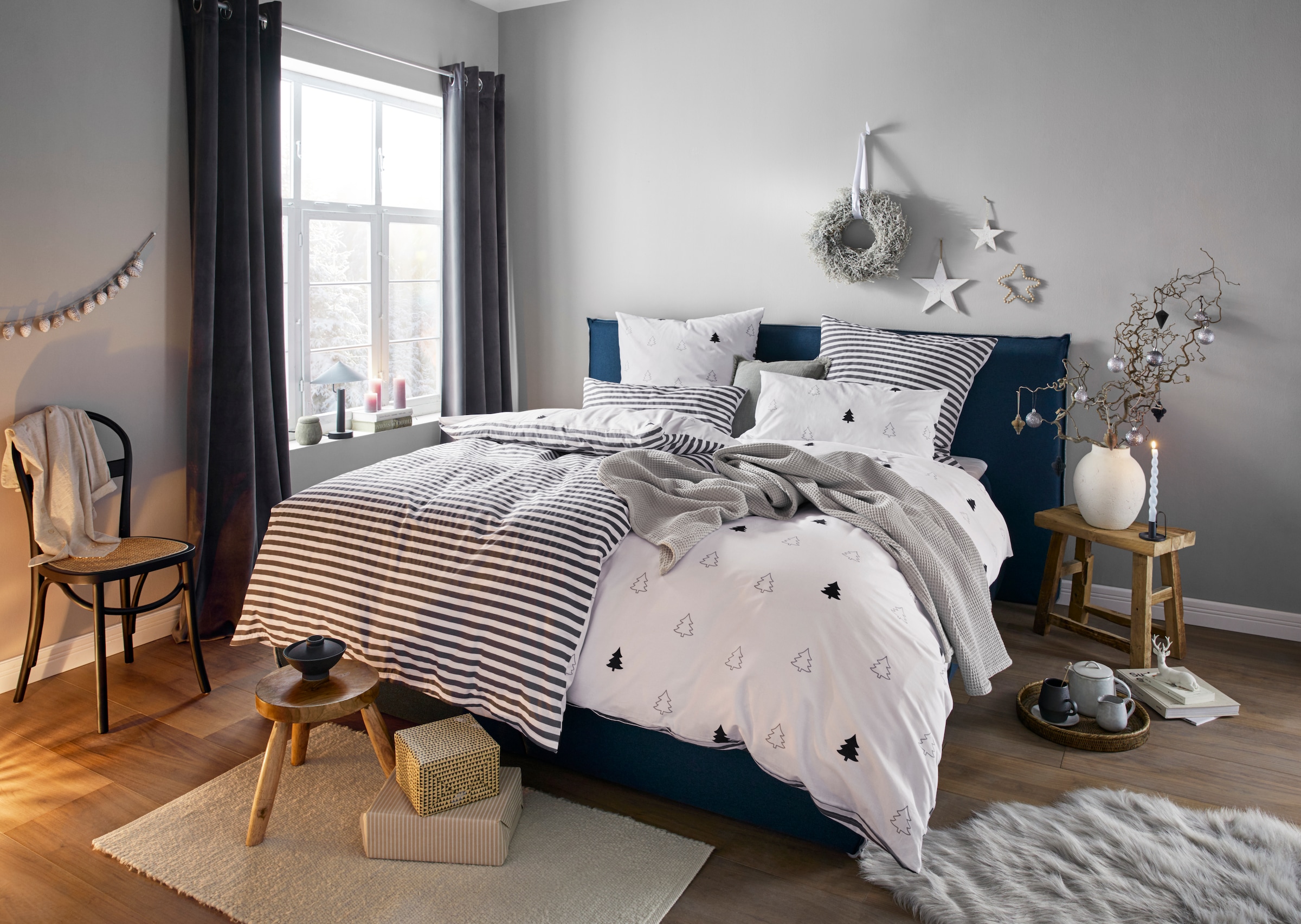 OTTO home Wendebettwäsche "JULIE" 2 tlg. Bettwäsche mit Tannenbäumen, Baumw günstig online kaufen