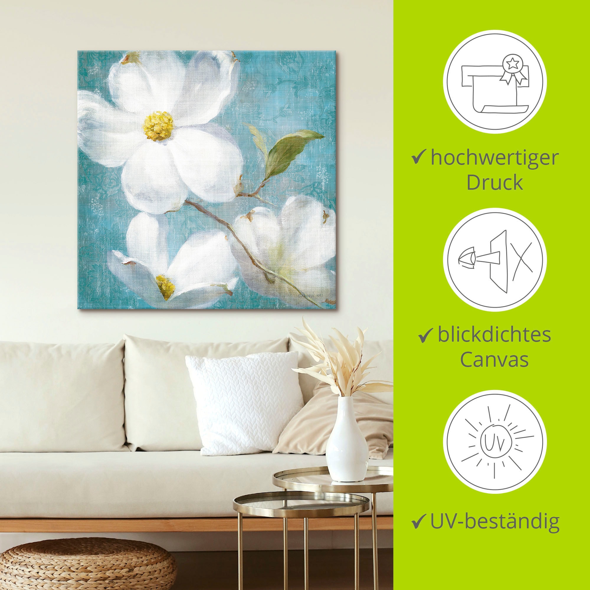 Artland Wandbild »Vintage Blüte IV«, Blumen, (1 St.), als Leinwandbild, Poster in verschied. Größen