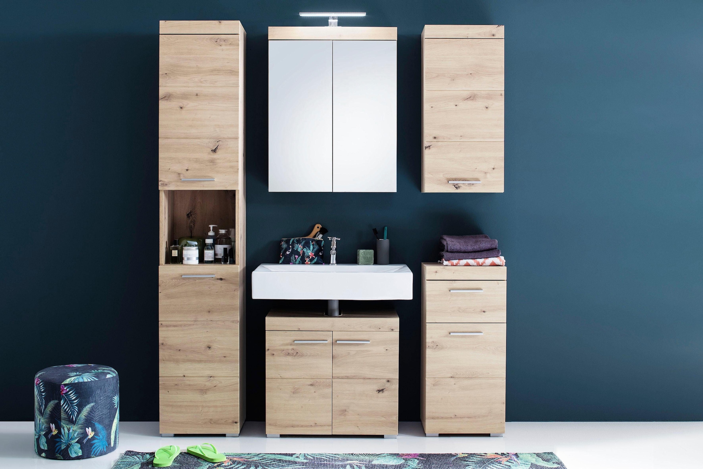 INOSIGN Hochschrank »Avena«, Höhe 190 cm, Badezimmerschrank mit 2 Türen und 1  offenen Fach | BAUR