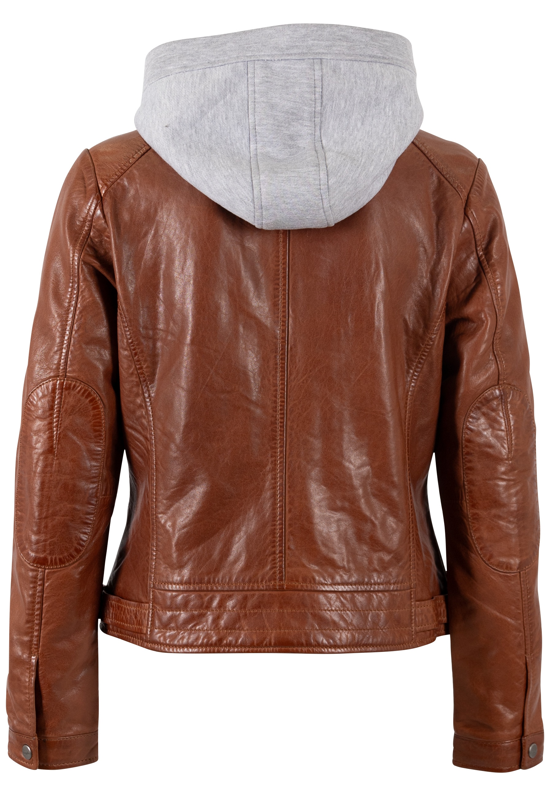 Mauritius Lederjacke »MWAleni«, mit Kapuze, mit Jerseykapuze und Stehkragen