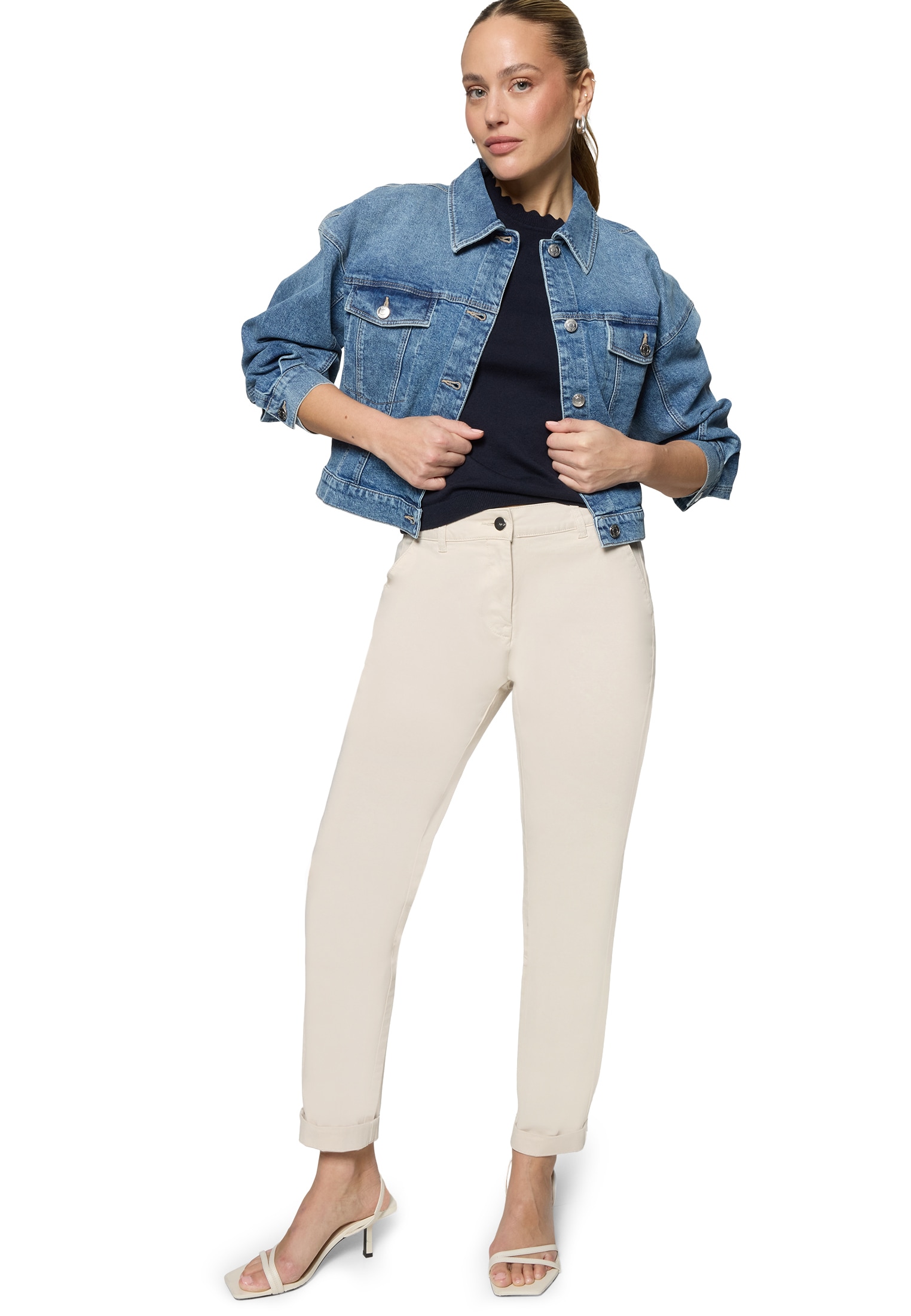 Zero Stoffhose »Damen mit Stretch 28 Inch«  Plain/ ohne Details